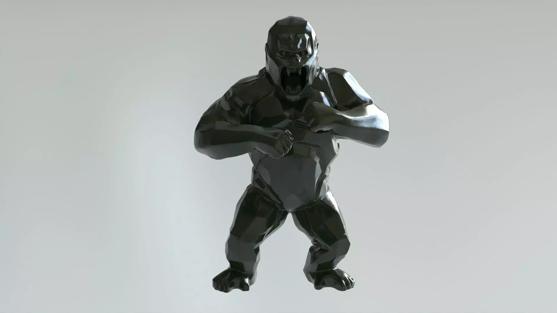 KONG - BLACK POLYGONAL 3D print model_0