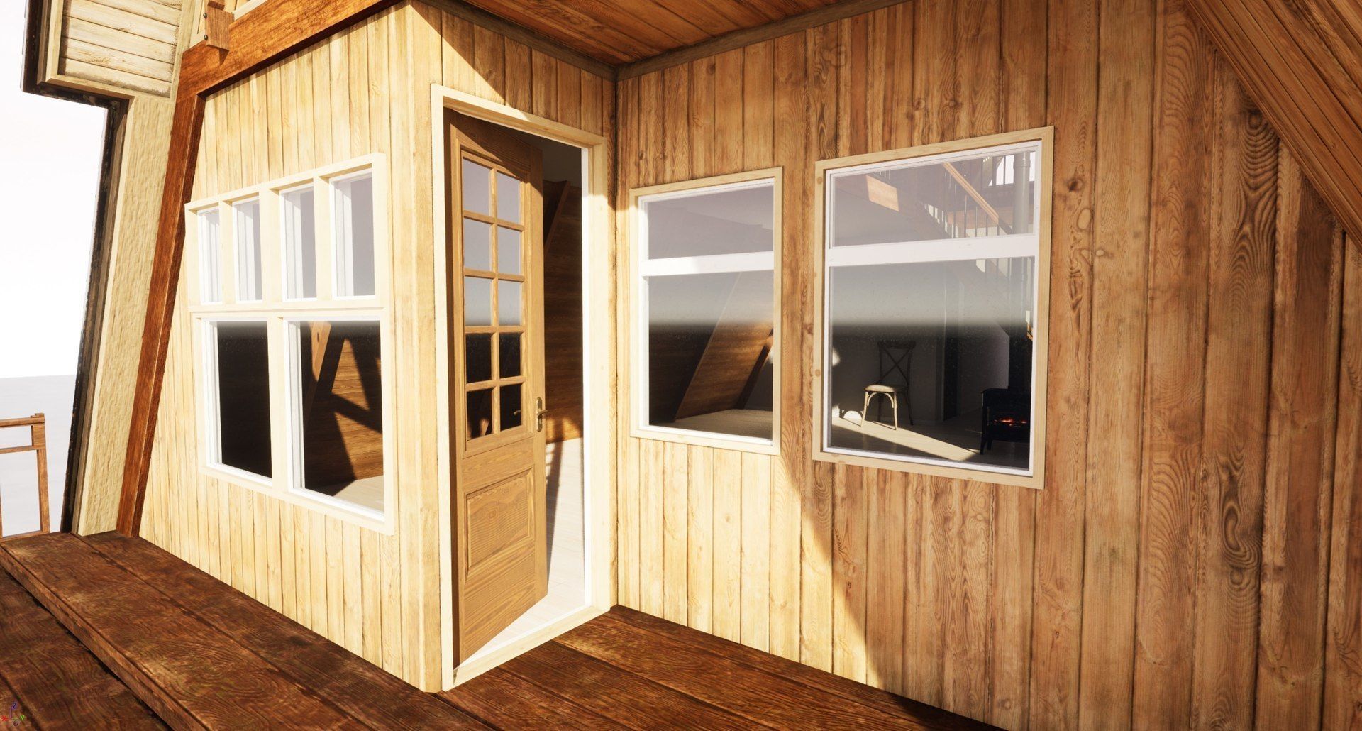 Modern Rustic Cabin Pack - Game Ready Low-poly 3D model_23