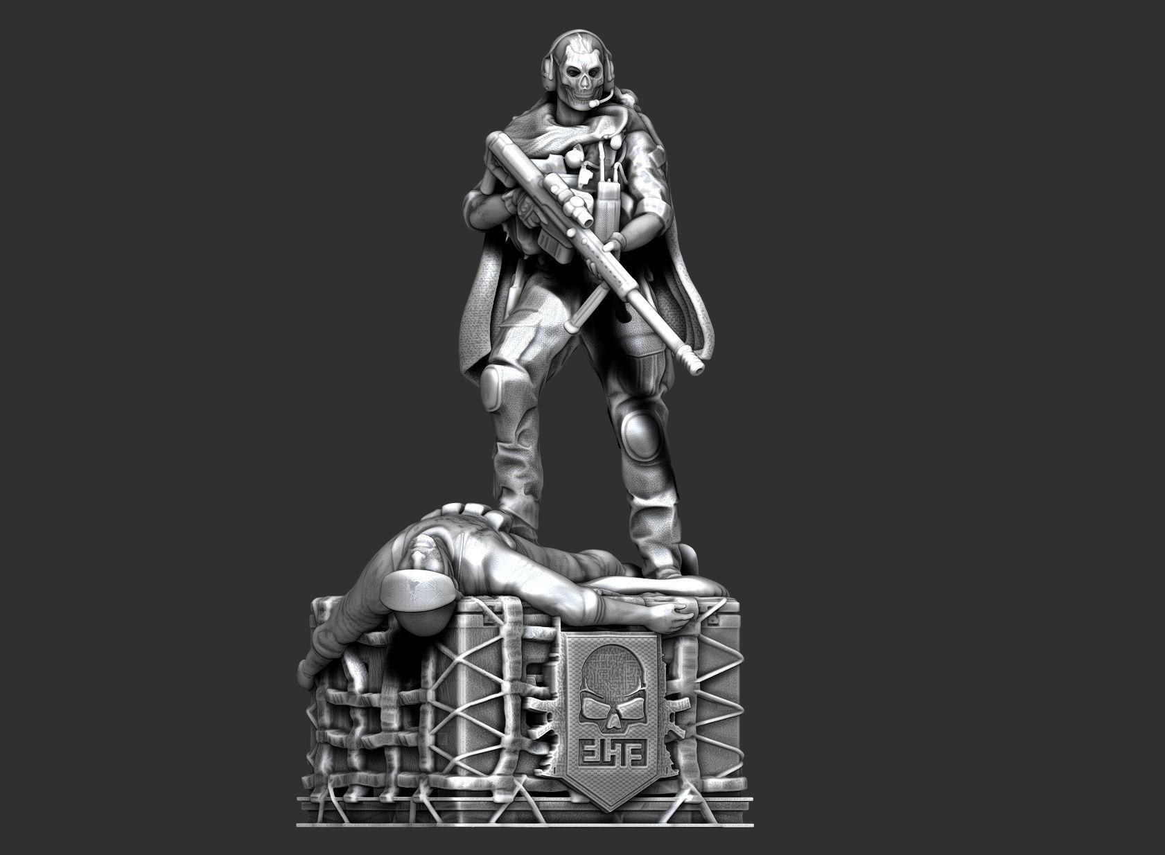 GHOSTS TRIUMPH CALL OF DUTY with cuts 3D print model_3