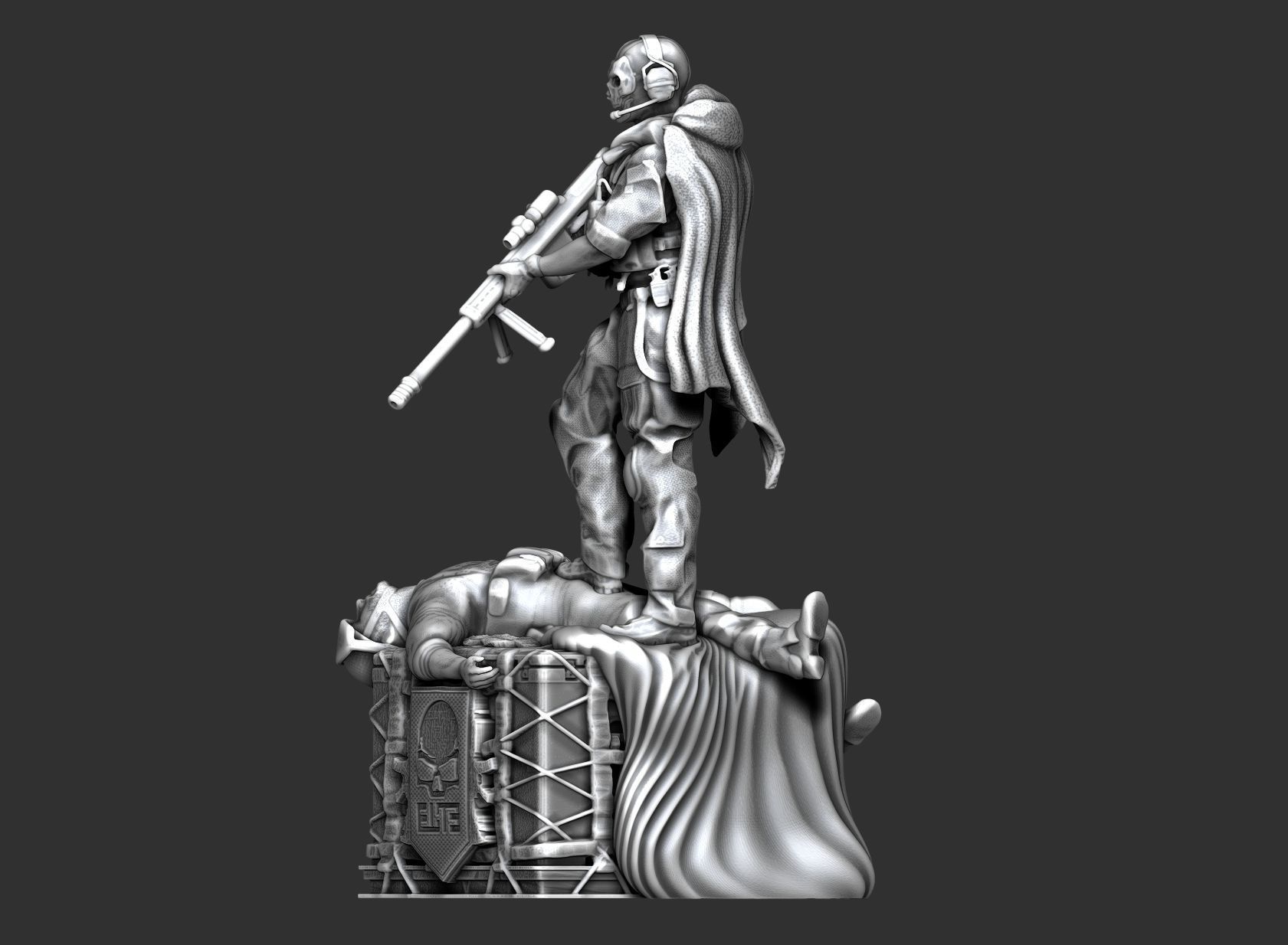 GHOSTS TRIUMPH CALL OF DUTY with cuts 3D print model_4