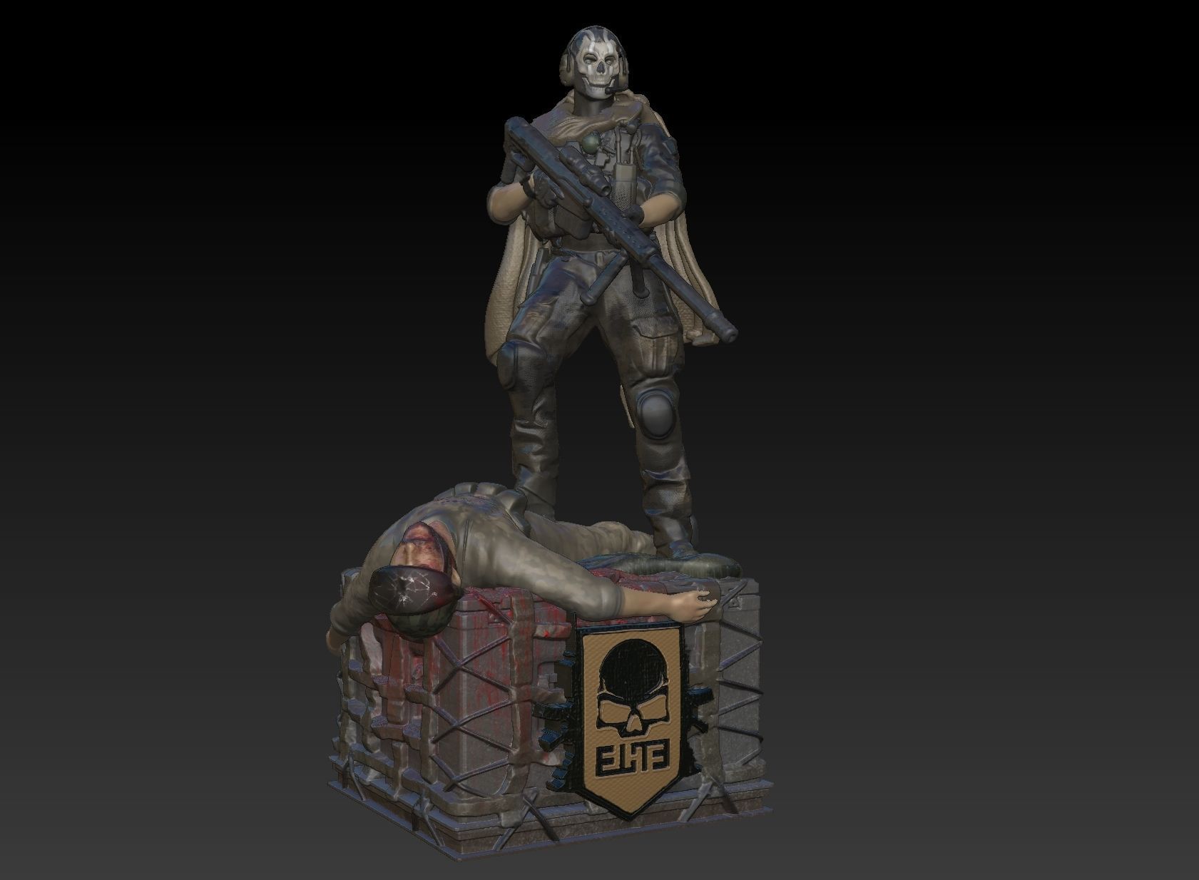 GHOSTS TRIUMPH CALL OF DUTY with cuts 3D print model_1