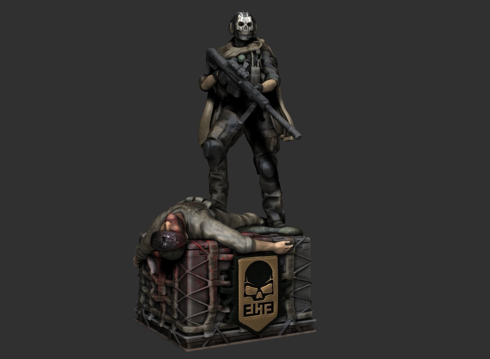 GHOSTS TRIUMPH CALL OF DUTY with cuts 3D print model_2