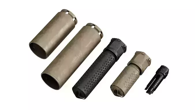 KAC 556 PRT SUPPRESSOR  Low-poly 3D model