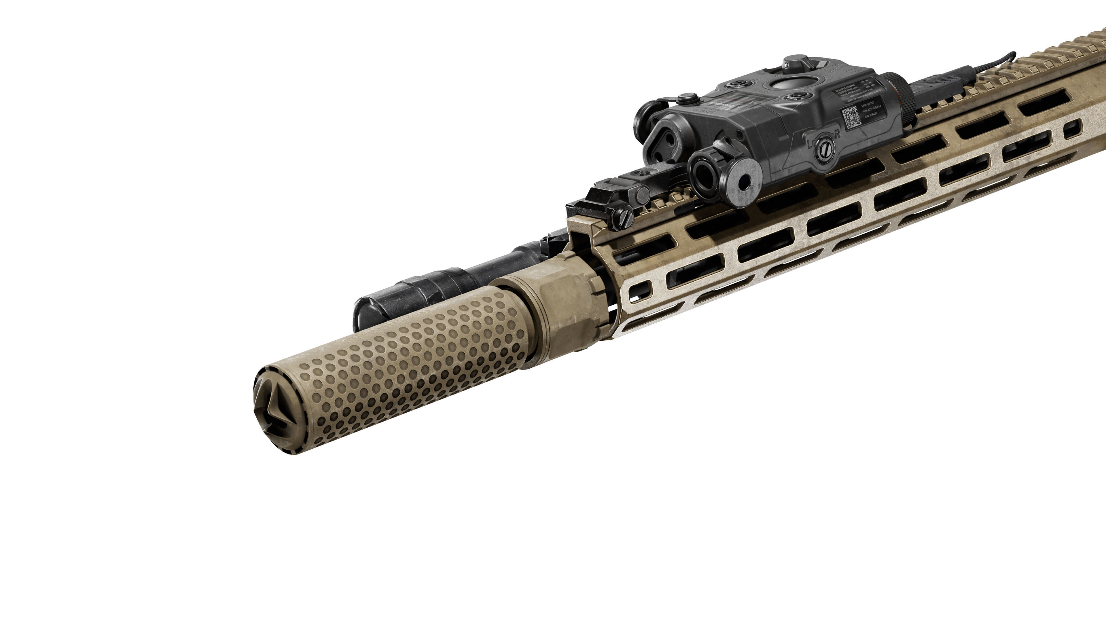 KAC 556 PRT SUPPRESSOR  Low-poly 3D model_10