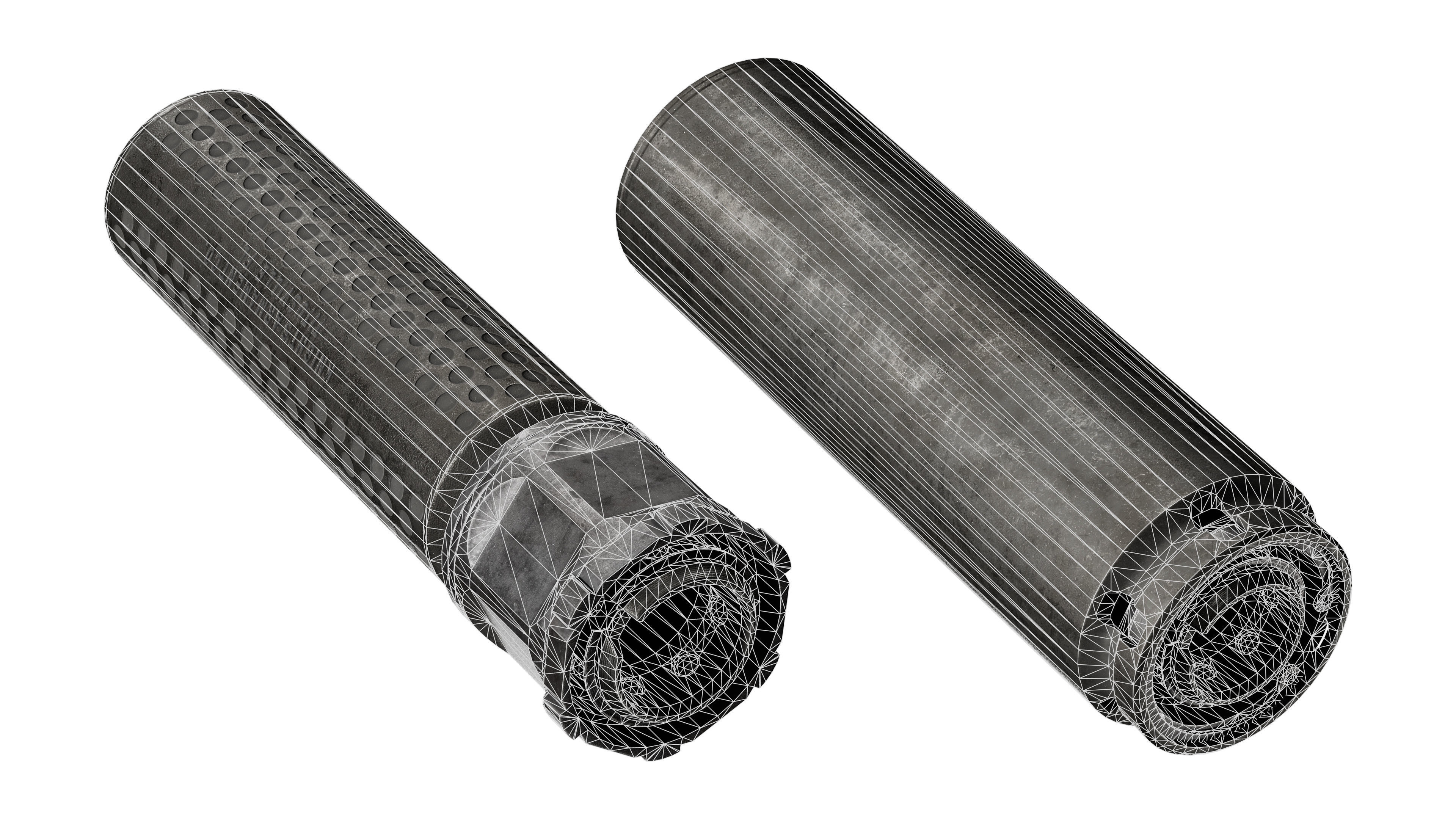 KAC 556 PRT SUPPRESSOR  Low-poly 3D model_16