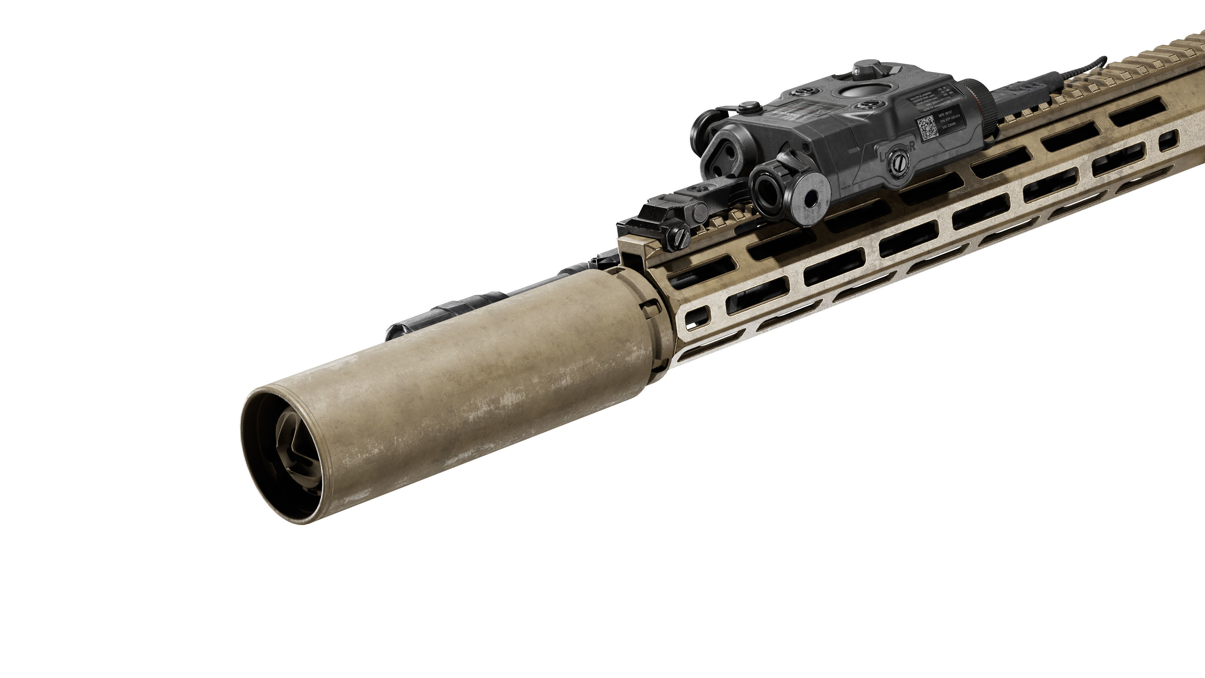 KAC 556 PRT SUPPRESSOR  Low-poly 3D model_9