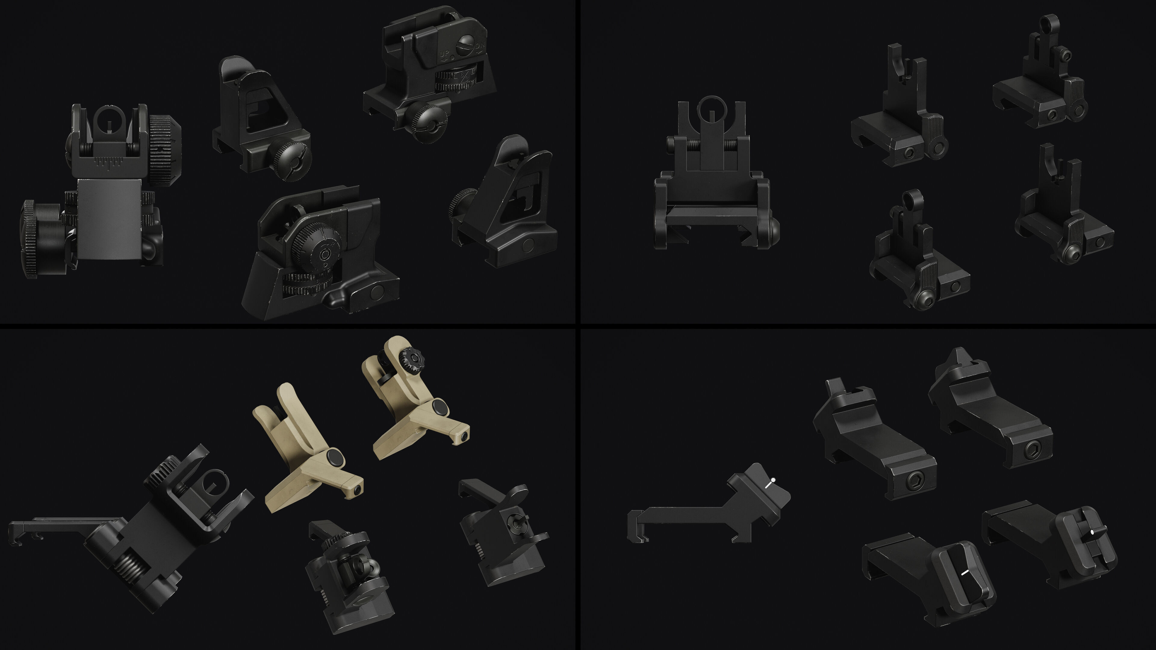 Weapon Sights Pack Low-poly 3D model_7