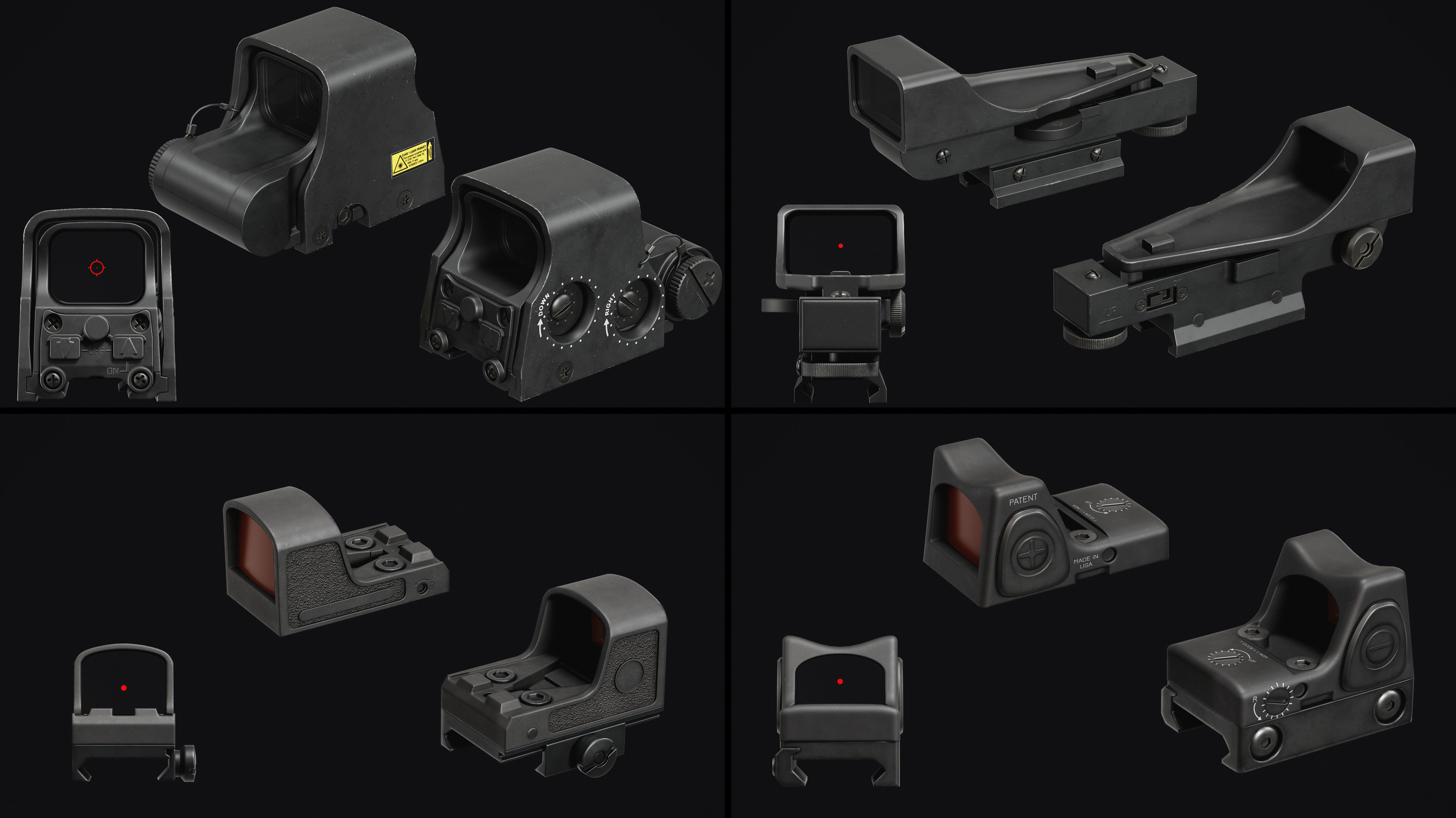 Weapon Sights Pack Low-poly 3D model_4