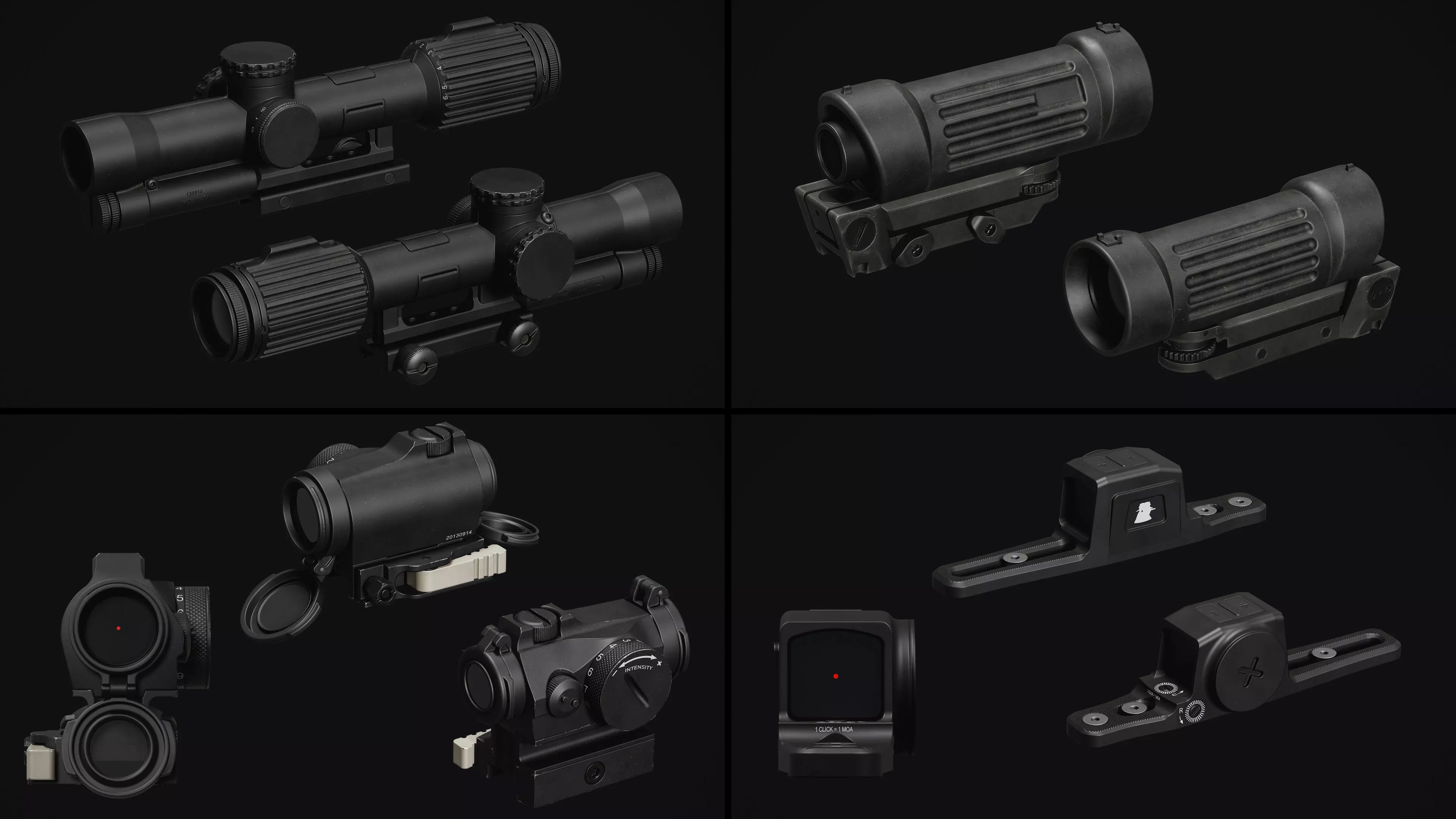 Weapon Sights Pack Low-poly 3D model_11
