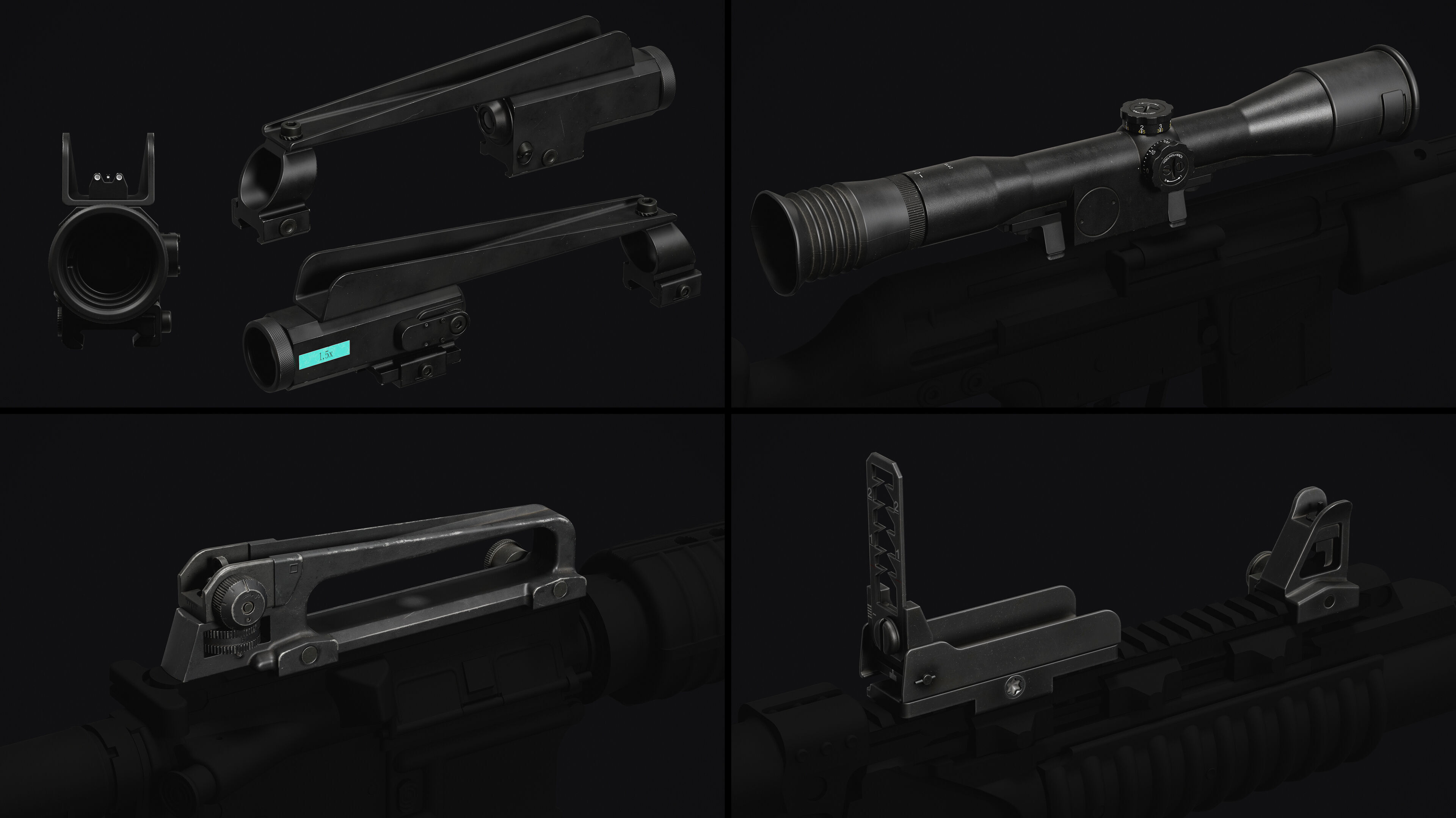 Weapon Sights Pack Low-poly 3D model_6