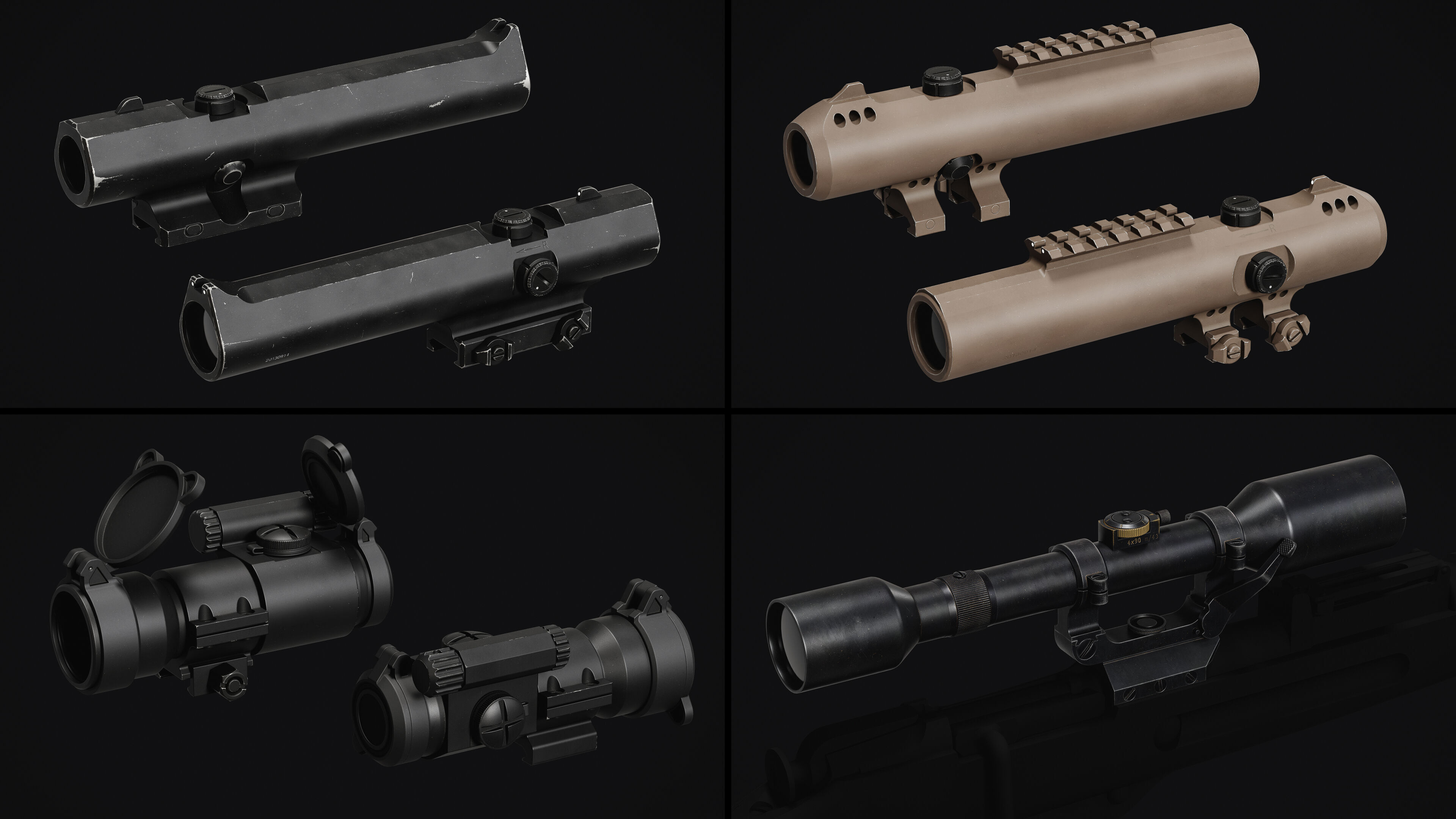 Weapon Sights Pack Low-poly 3D model_10