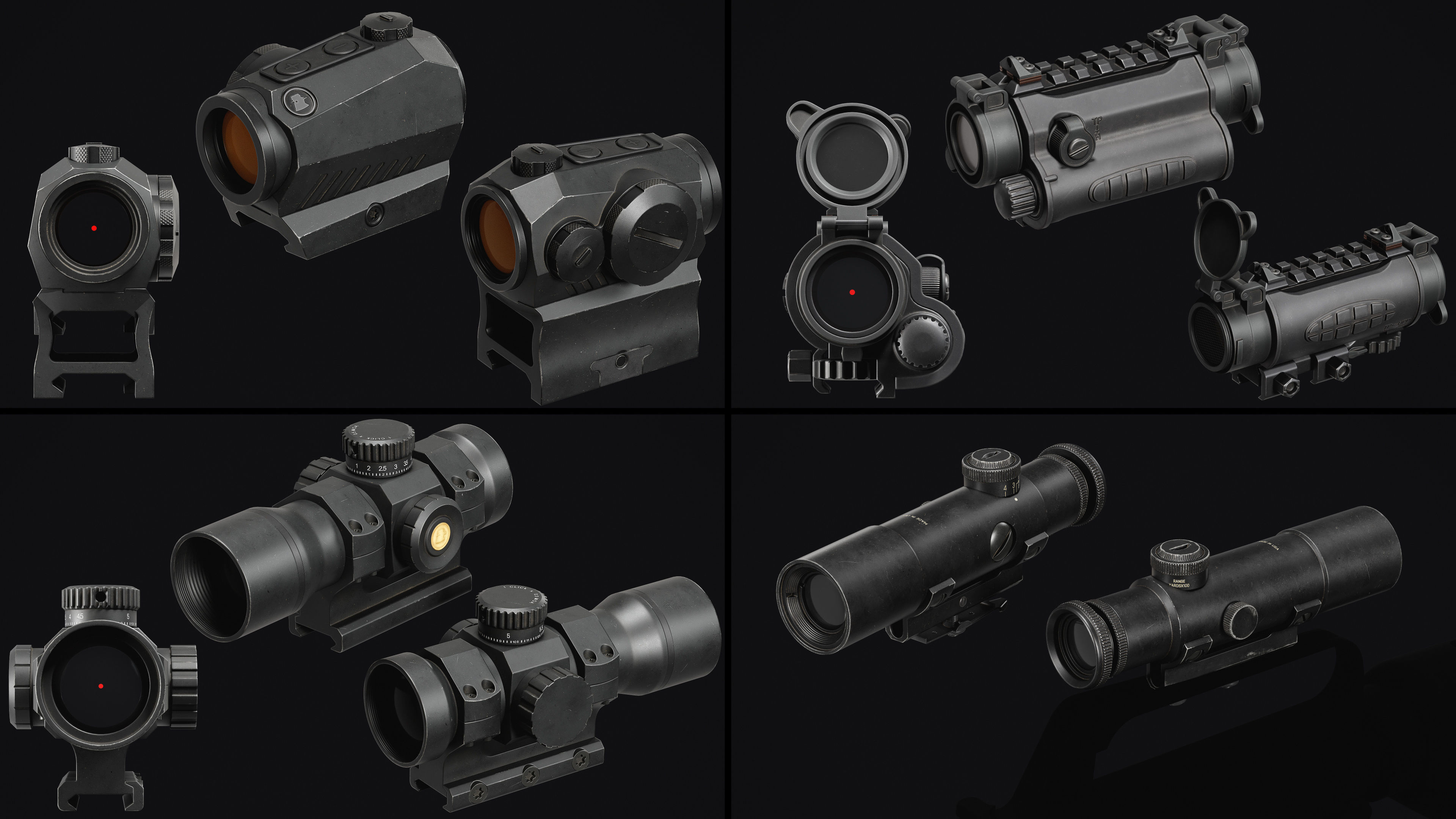 Weapon Sights Pack Low-poly 3D model_2