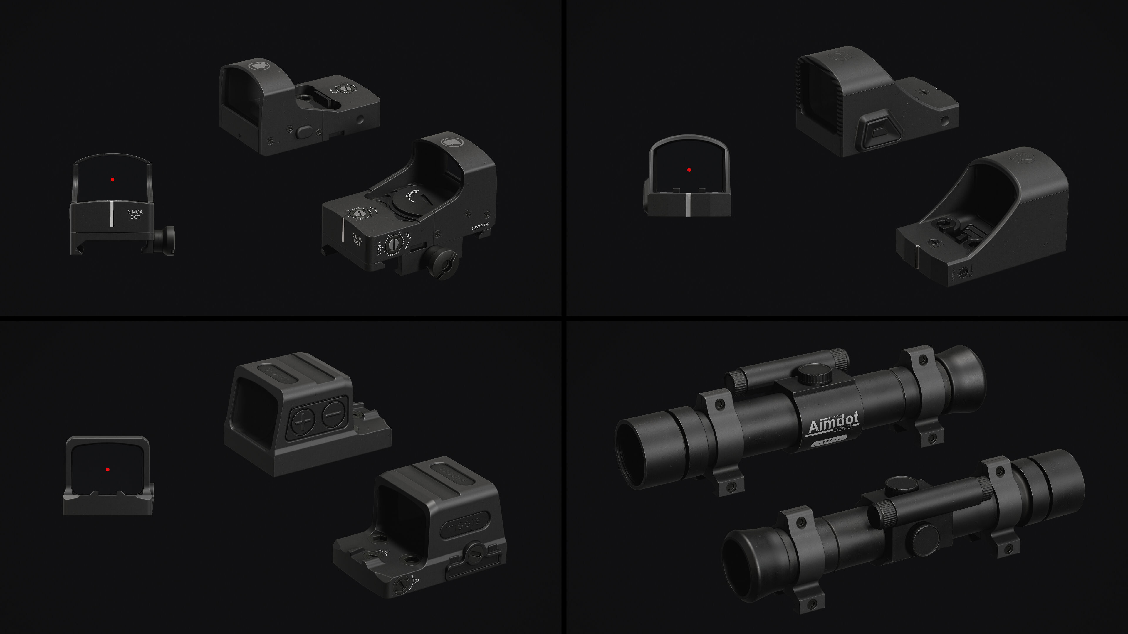Weapon Sights Pack Low-poly 3D model_9