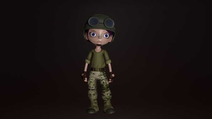 Girl character low poly Low-poly 3D model