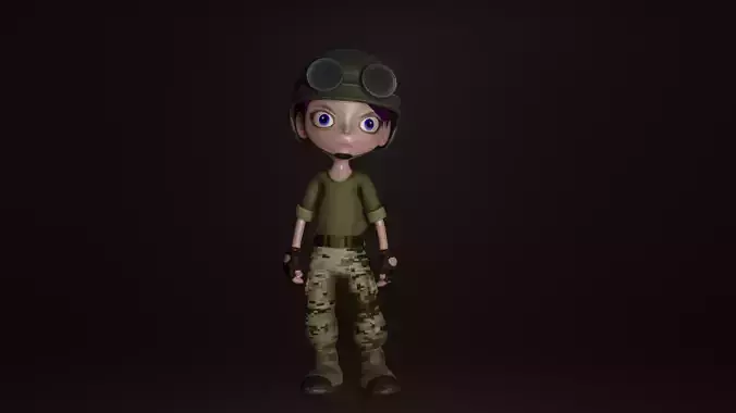 Girl character low poly