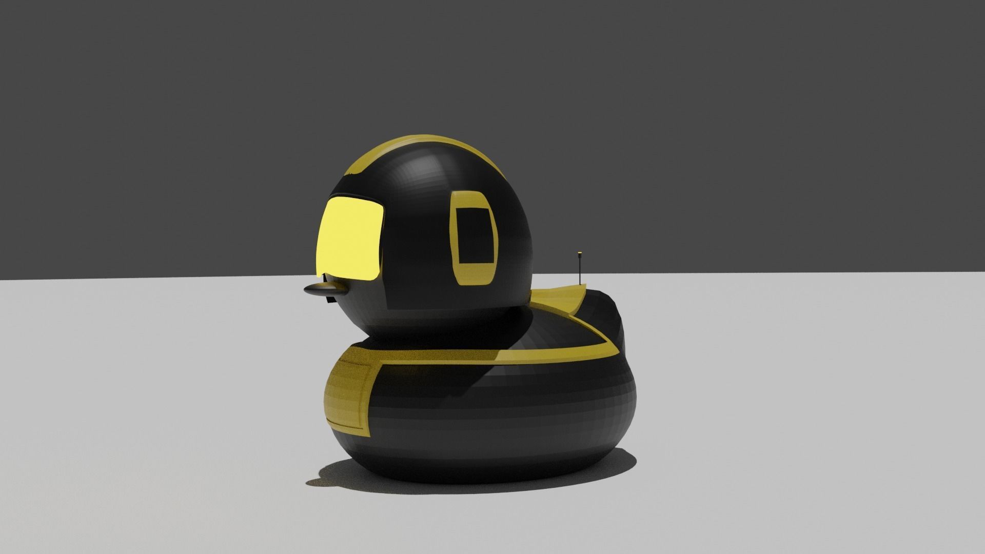 Futuristic duck Low-poly 3D model_12