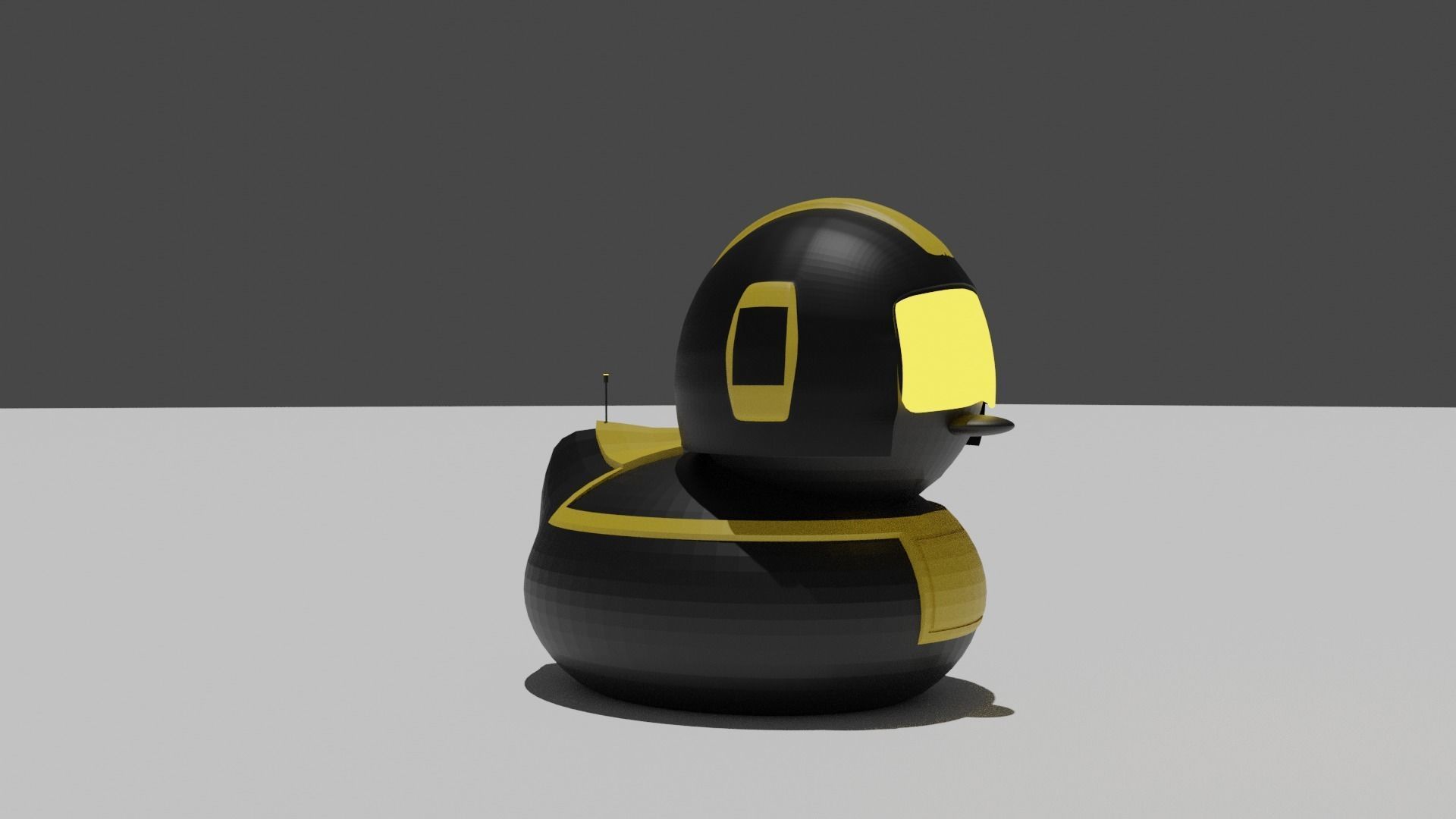 Futuristic duck Low-poly 3D model_4