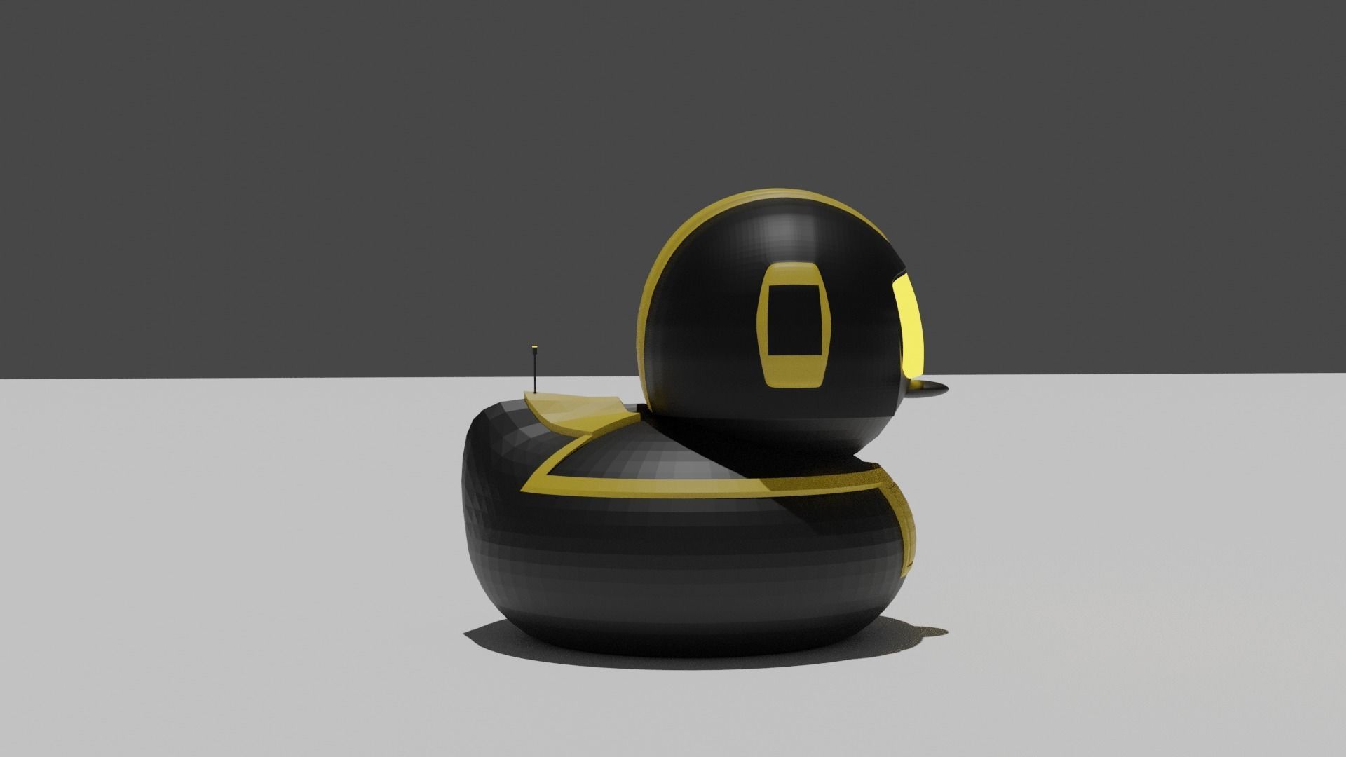 Futuristic duck Low-poly 3D model_5