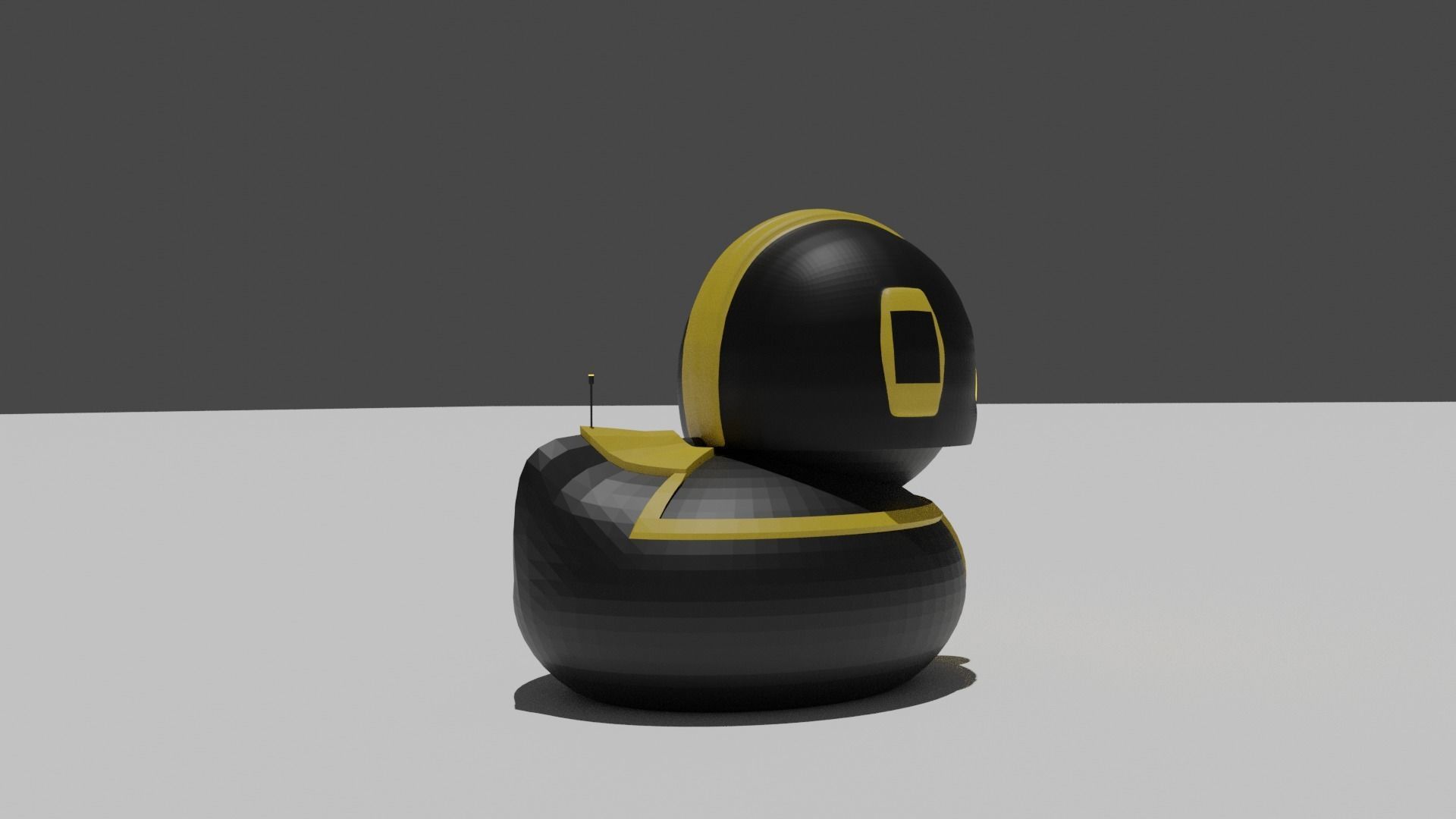 Futuristic duck Low-poly 3D model_6