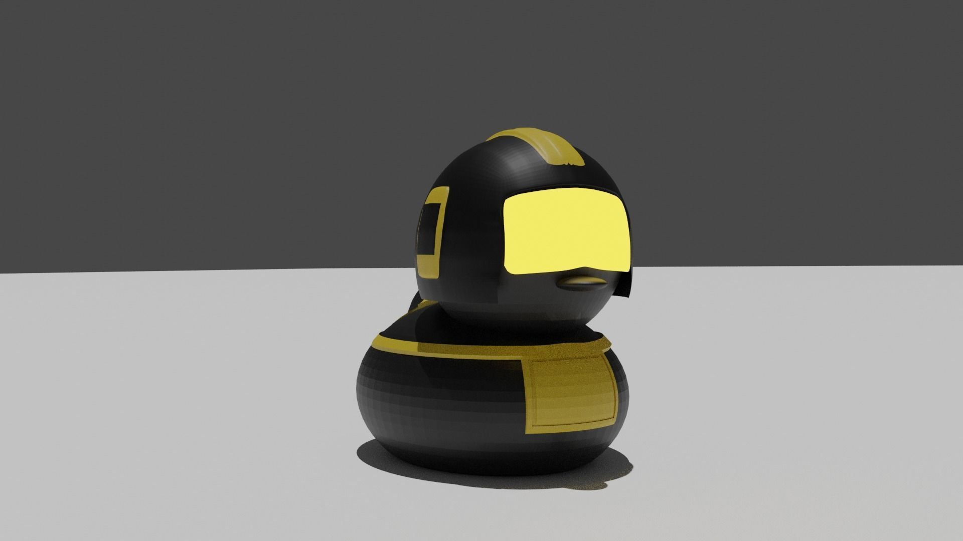 Futuristic duck Low-poly 3D model_3