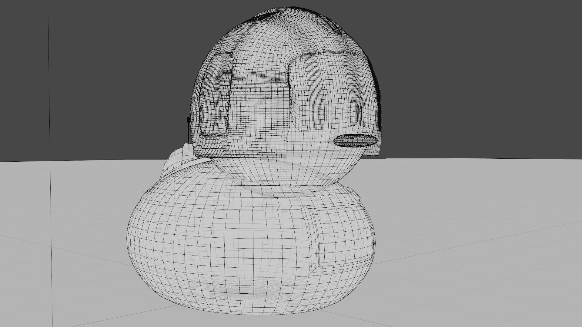 Futuristic duck Low-poly 3D model_2