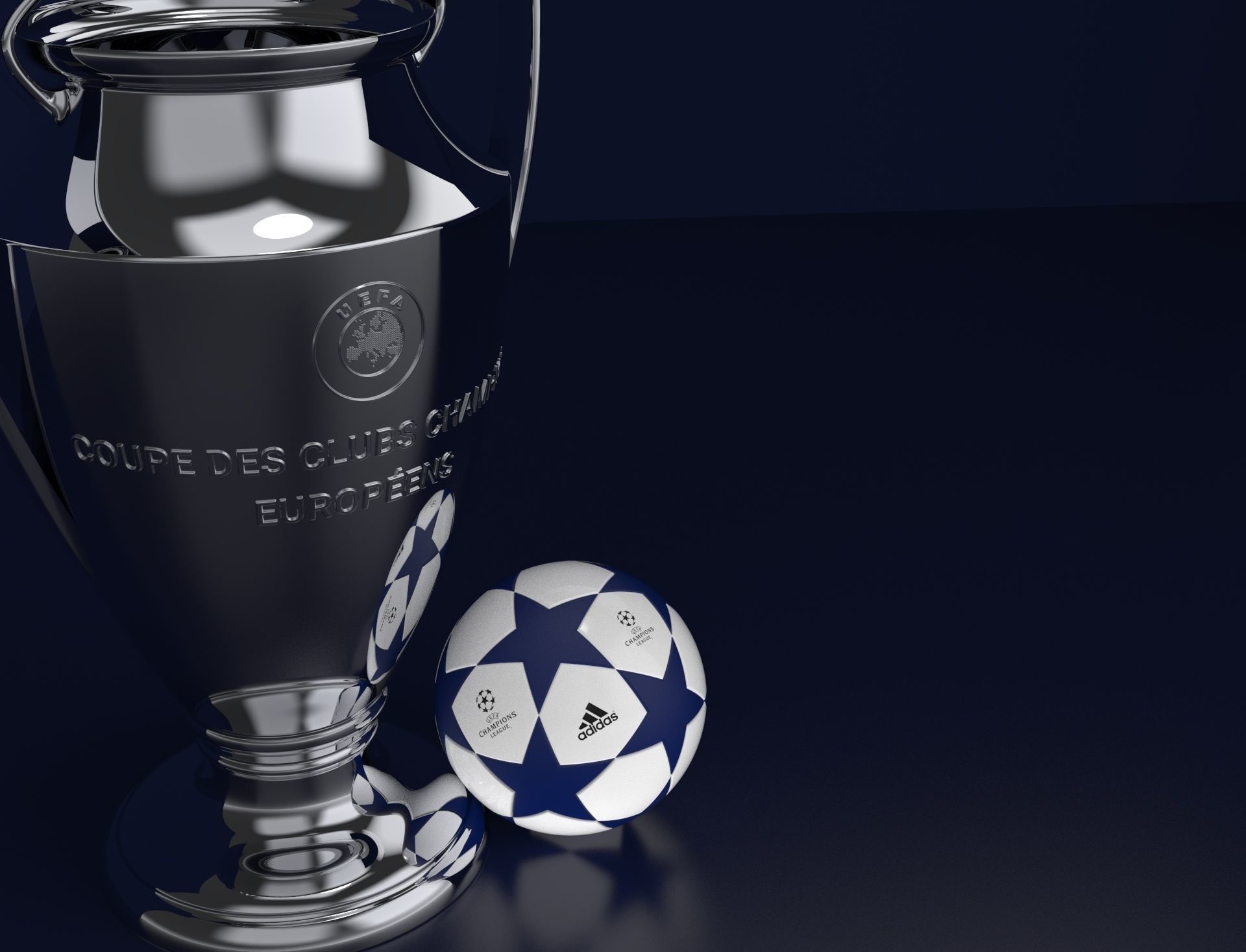 Champions League Trophy 3D model_5