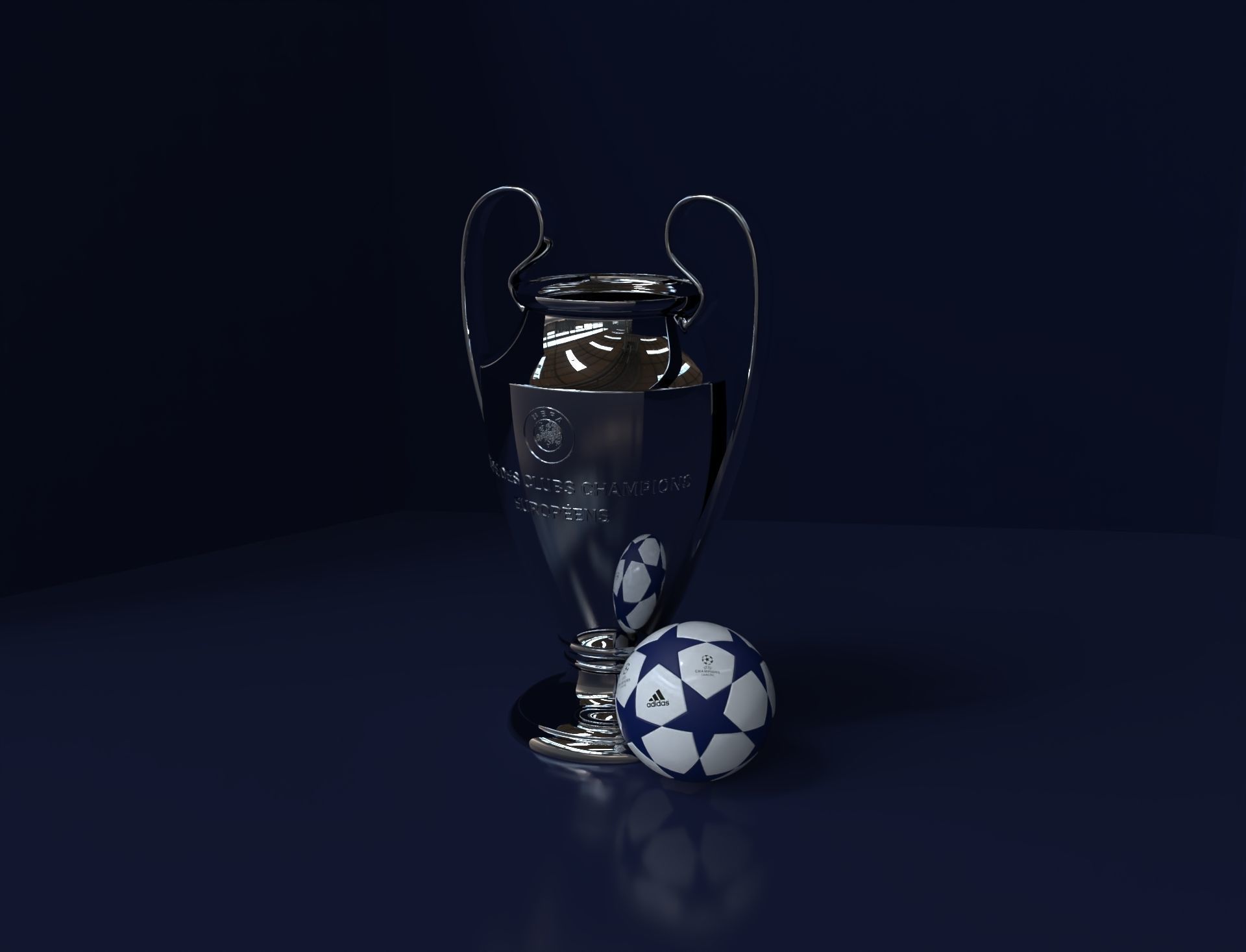 Champions League Trophy 3D model_6