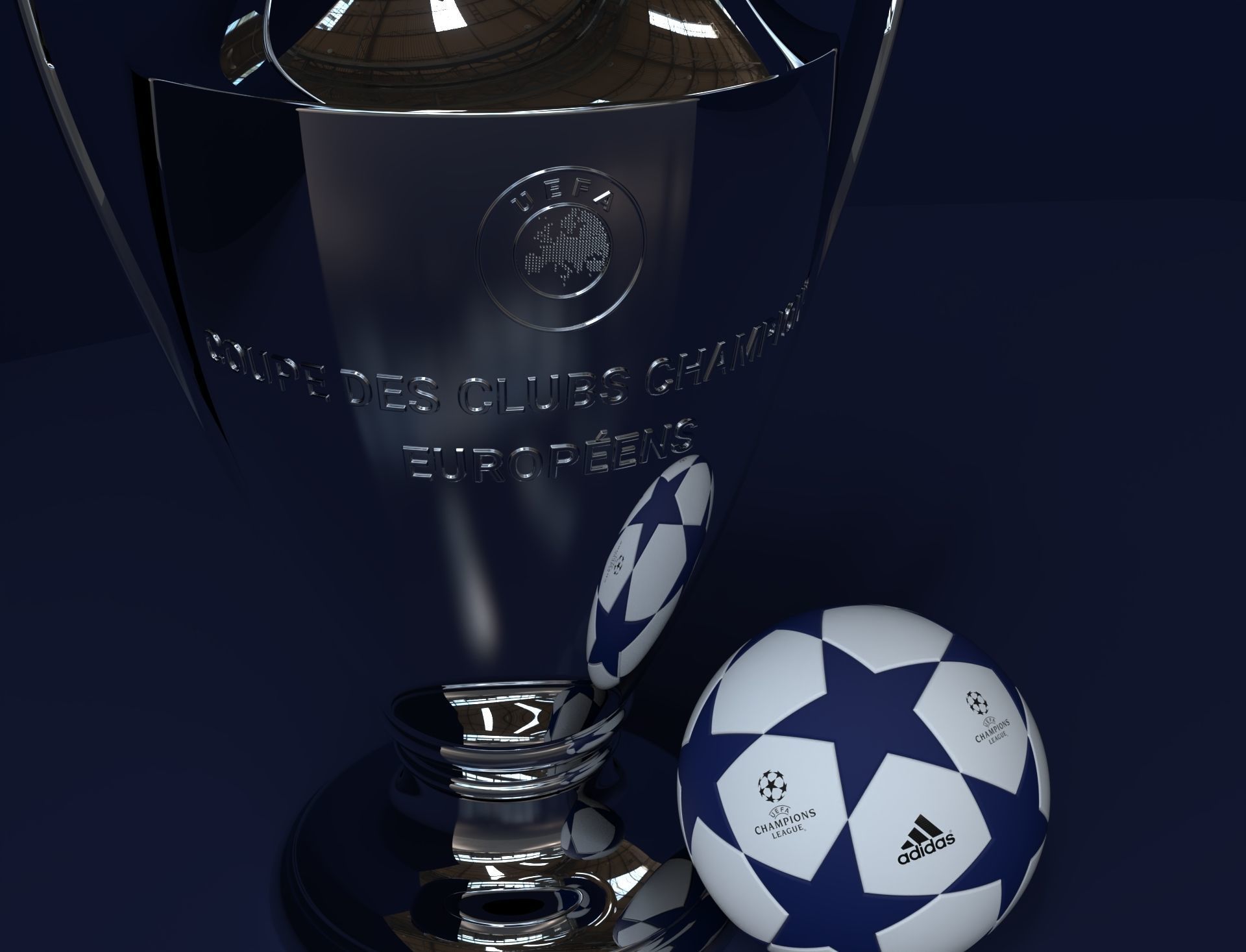 Champions League Trophy 3D model_10