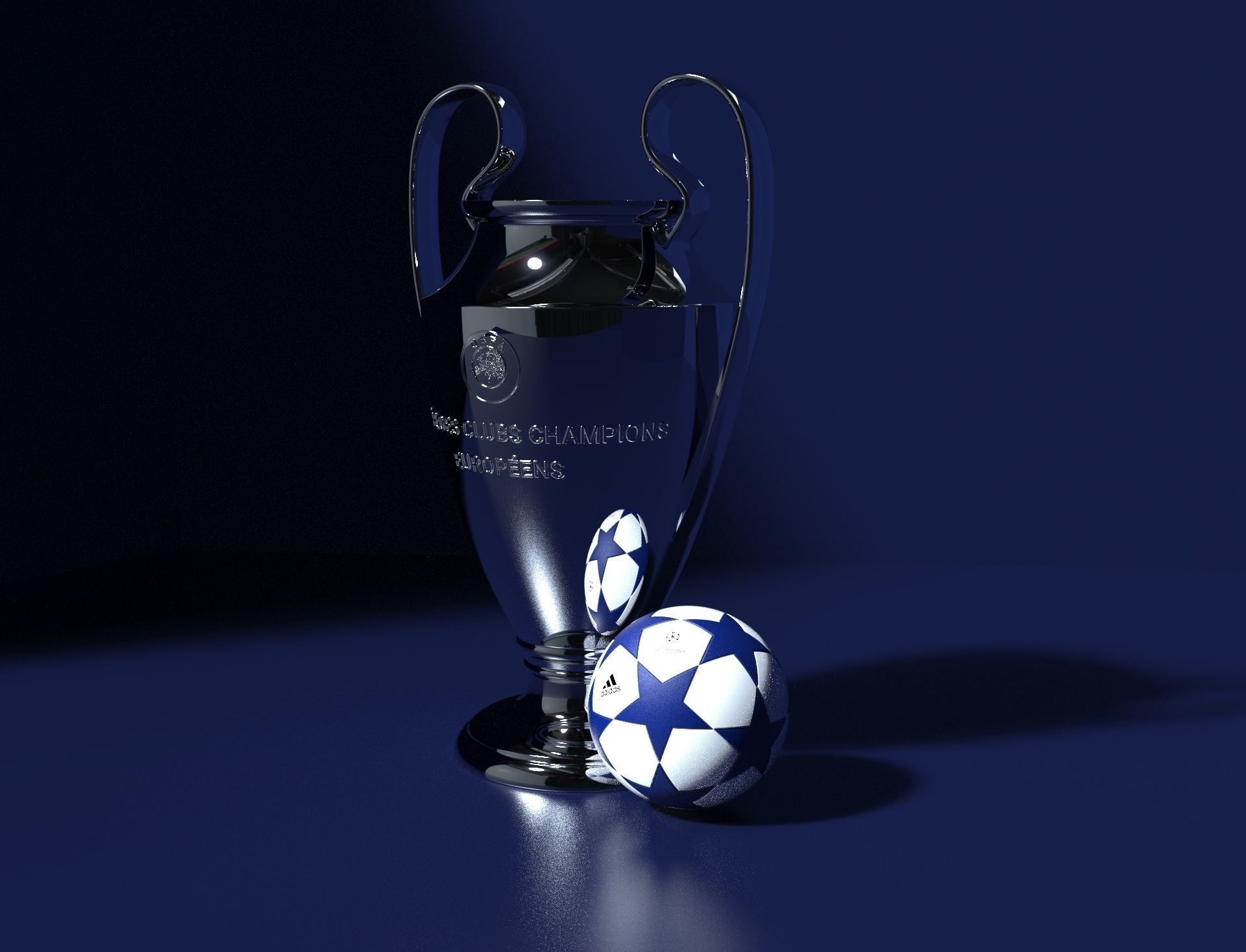 Champions League Trophy 3D model_2