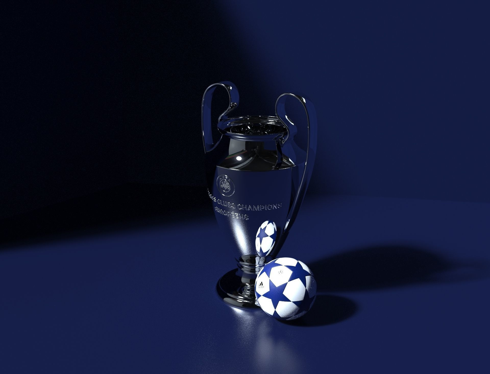Champions League Trophy 3D model_3