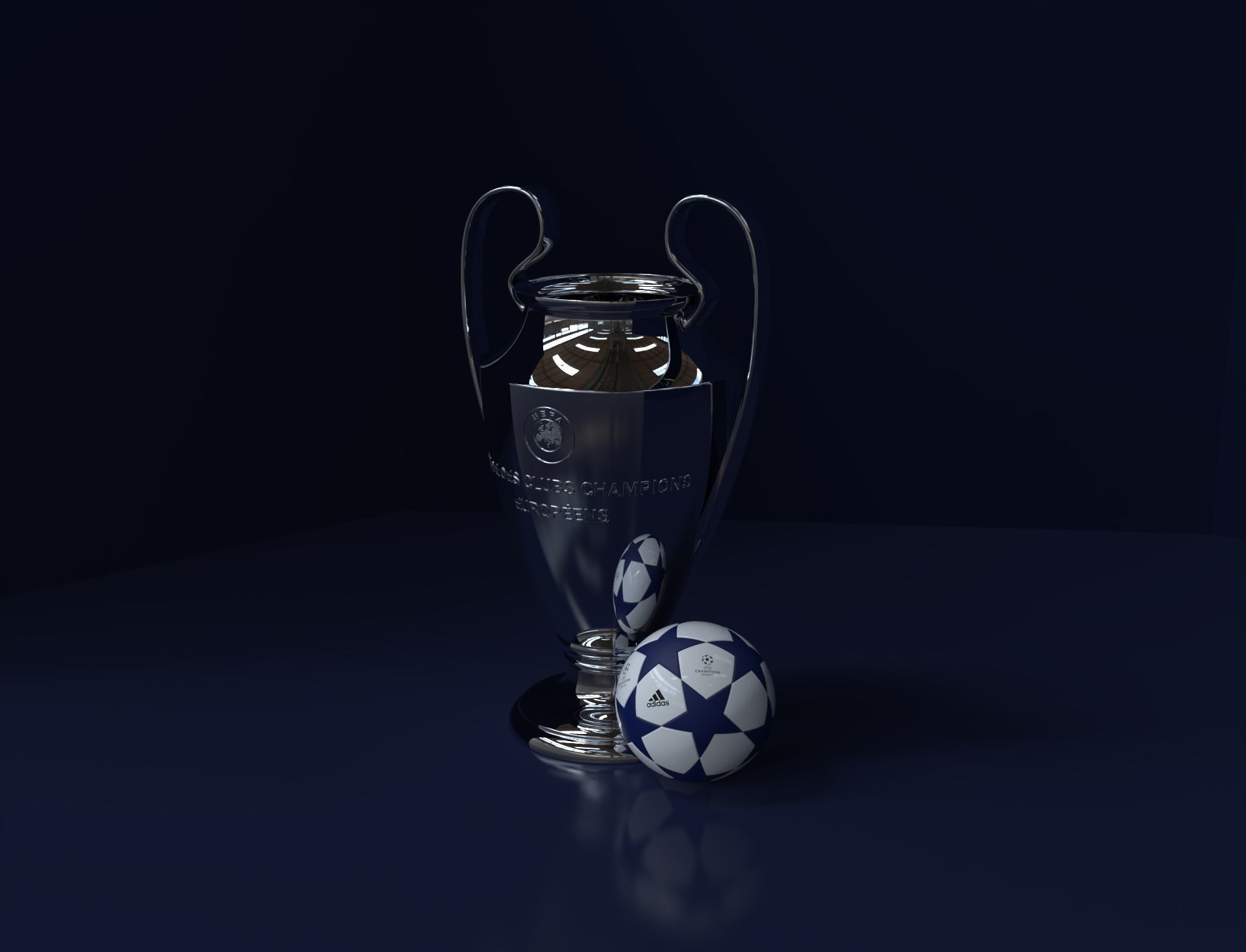 Champions League Trophy 3D model_1