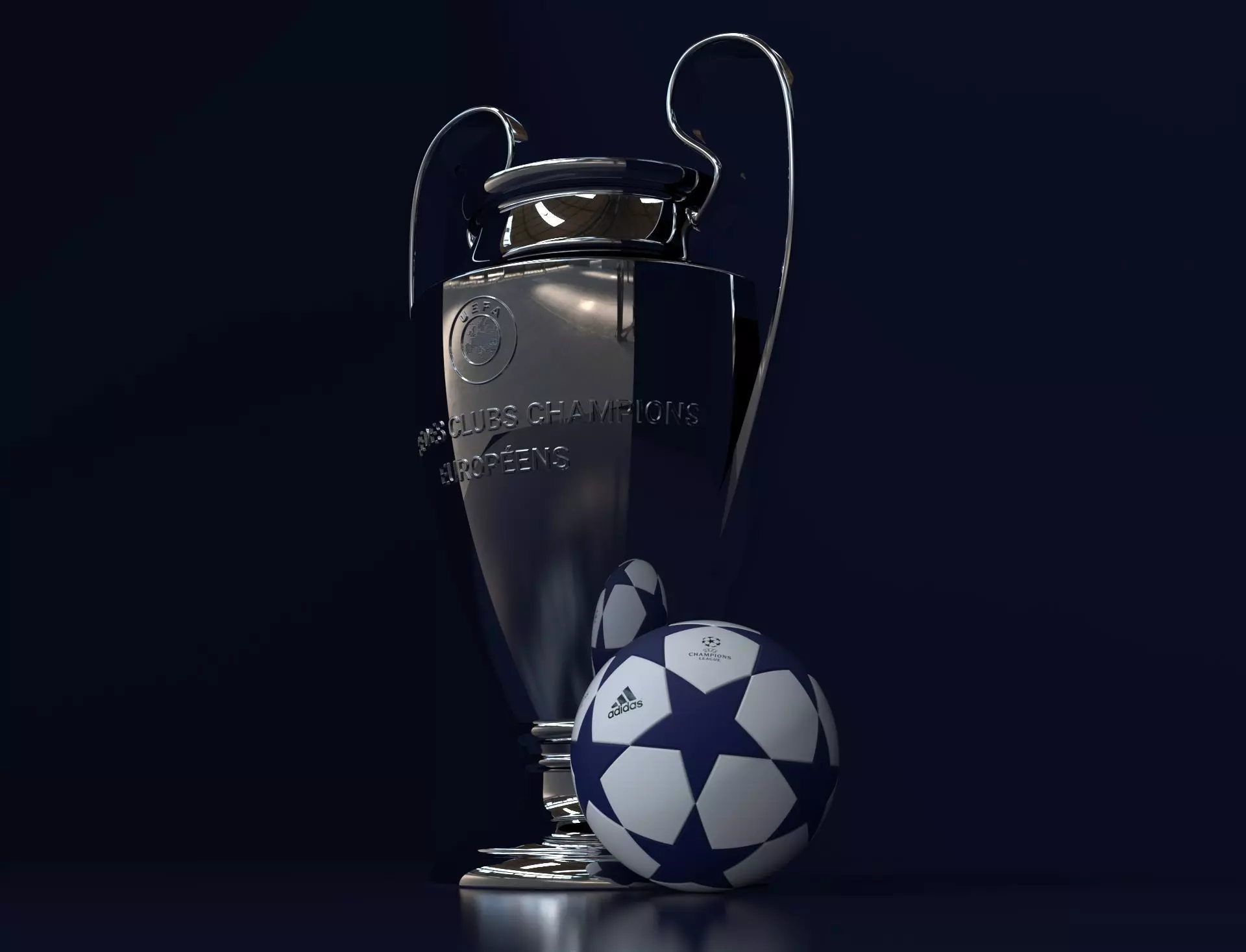 Champions League Trophy 3D model_0