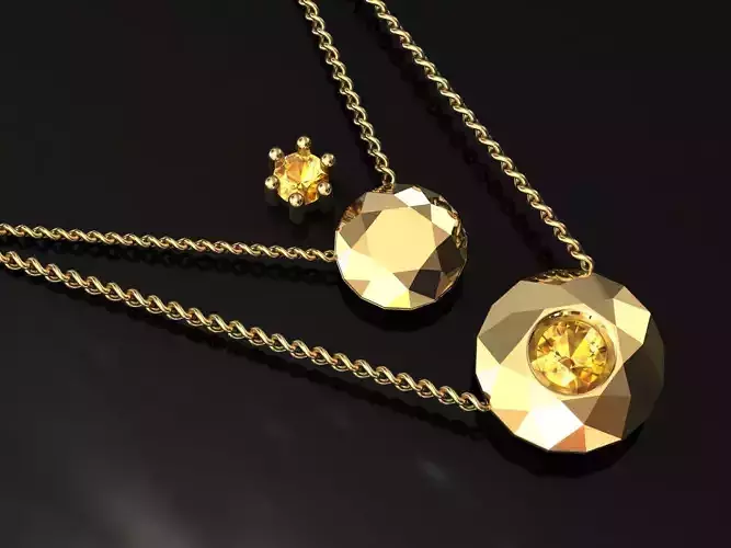 solitaire diamond wedding engagement pendant 3D print model
