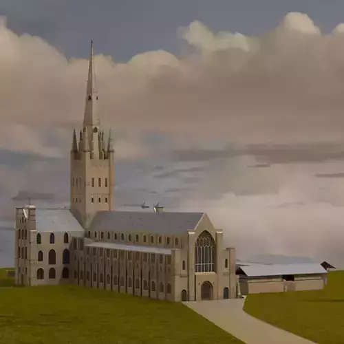 Norwich Cathedral Low-poly 3D model