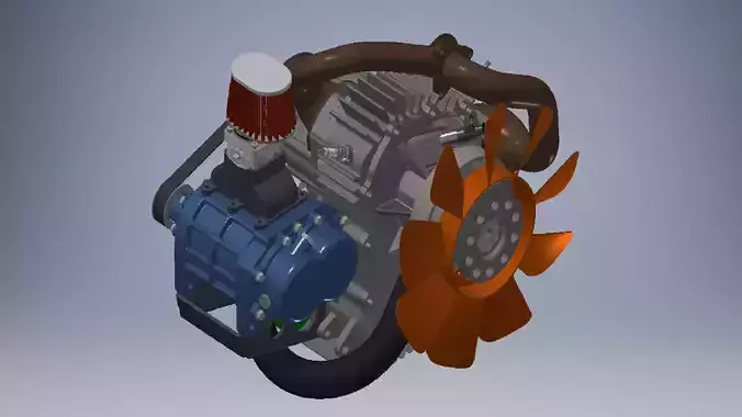 Two stroke roatry engine 3D model