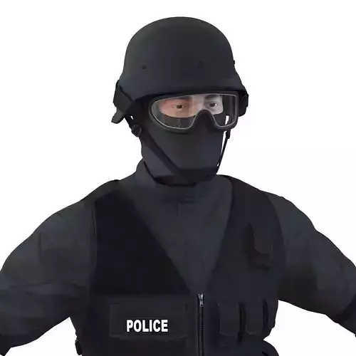 SWAT Man Mediterranean Rigged 3D Model