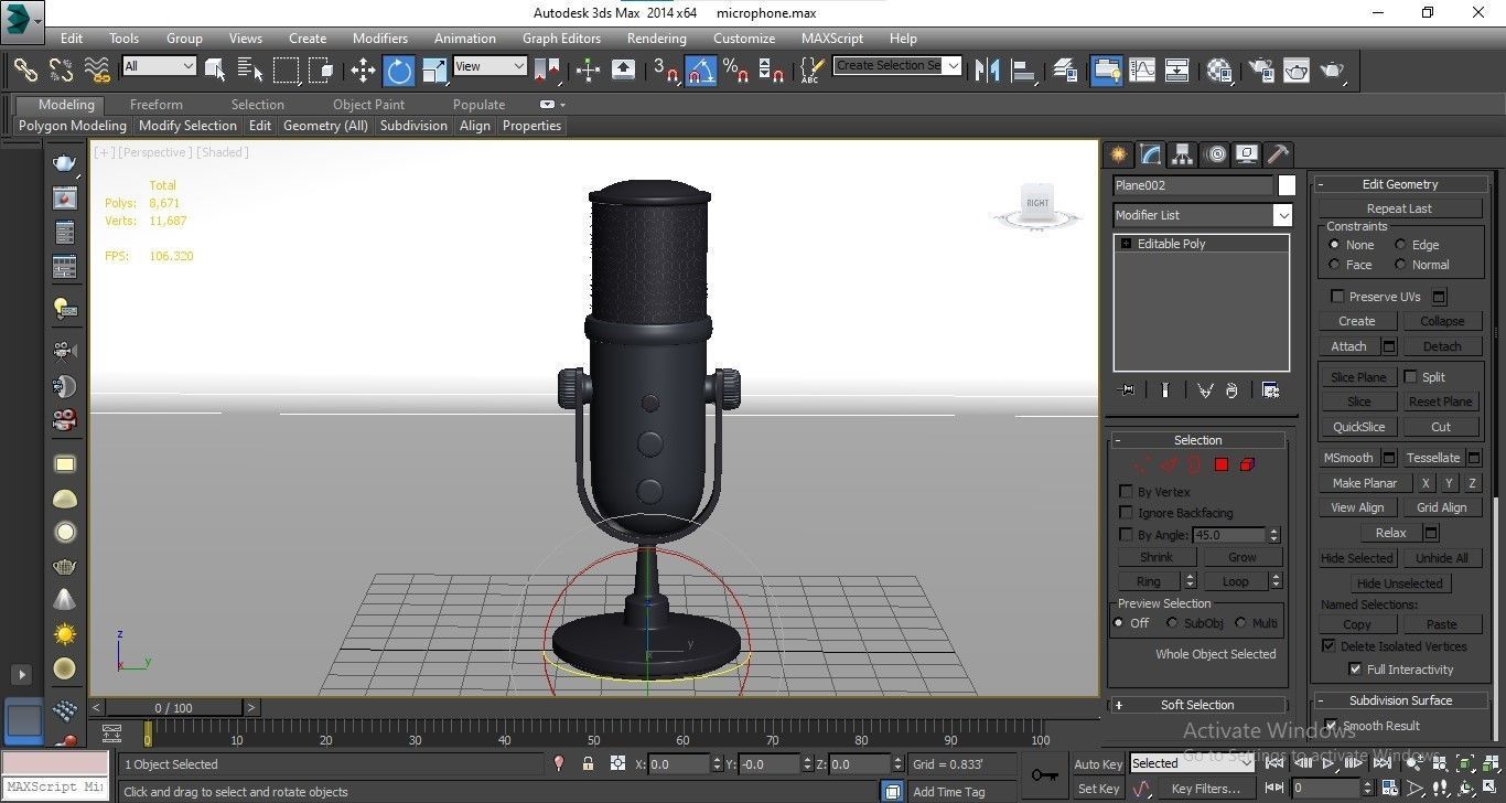 microphone  Low-poly 3D model_12