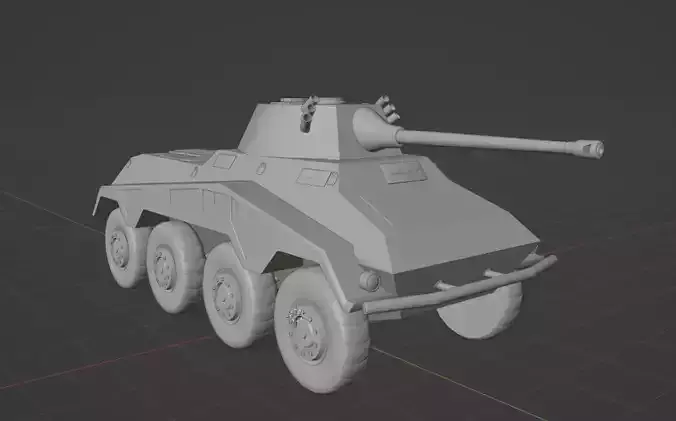  PUMA  Sd Kfz 234 2  1943 Low-poly 3D model