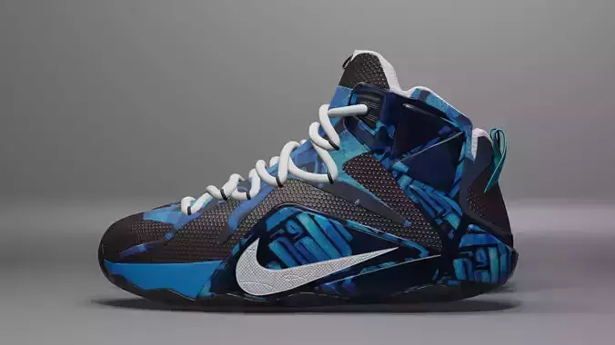 Nike Lebron blue calligraphy 