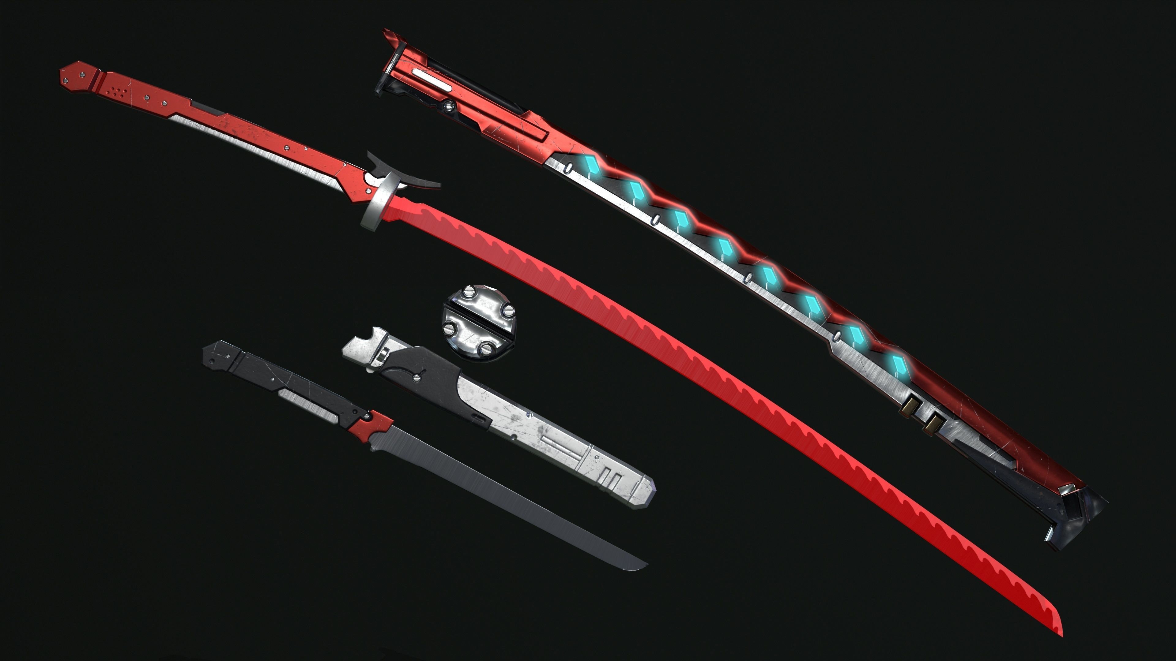 Warrior girl Low-poly 3D model_16