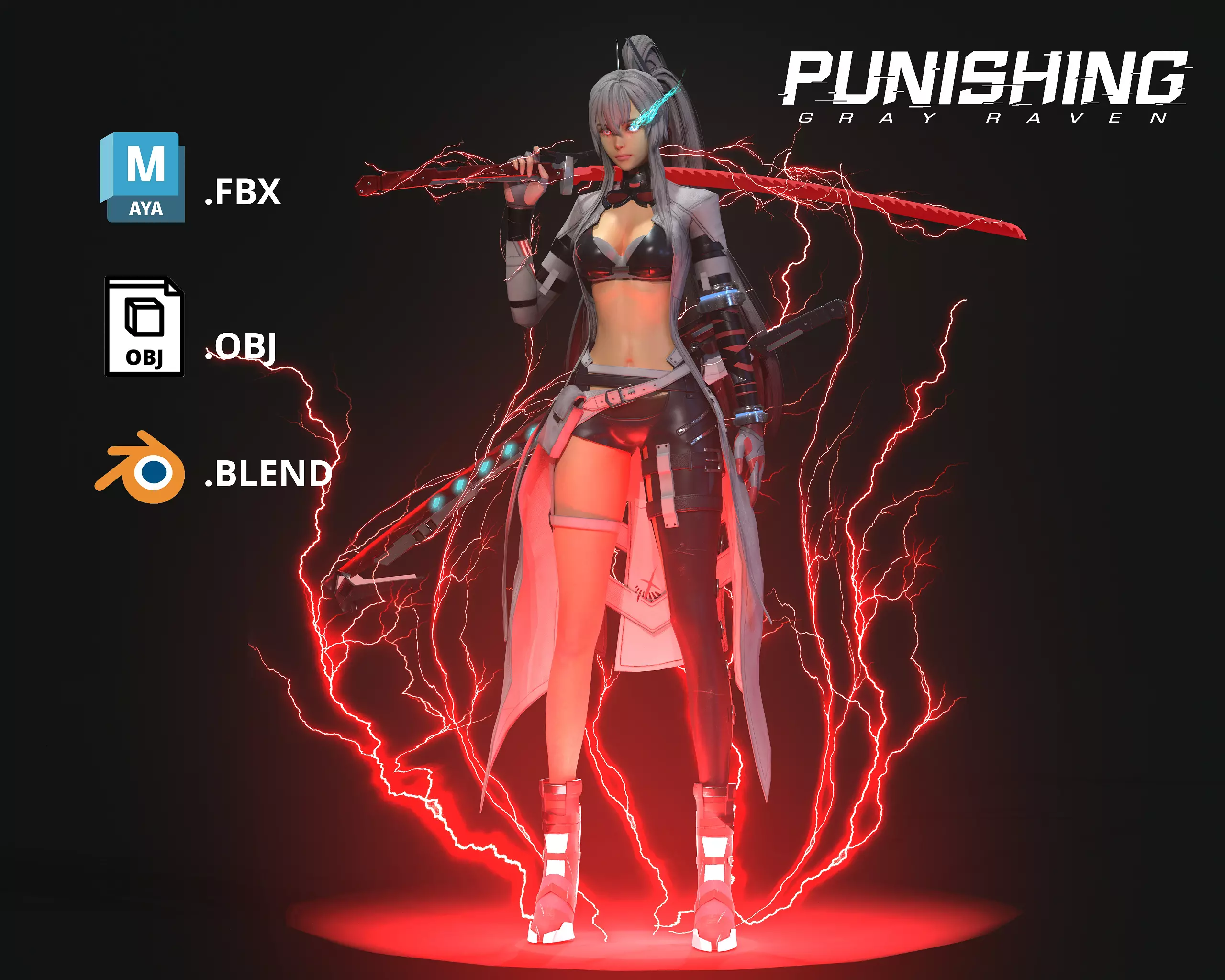 Warrior girl Low-poly 3D model_0