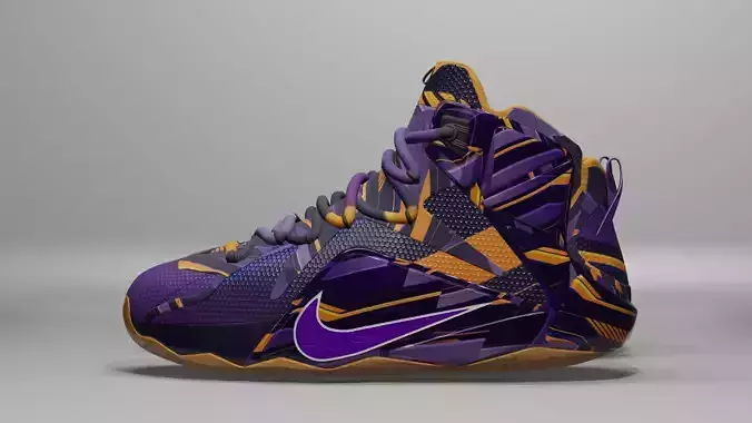 Nike Lebron purple gold