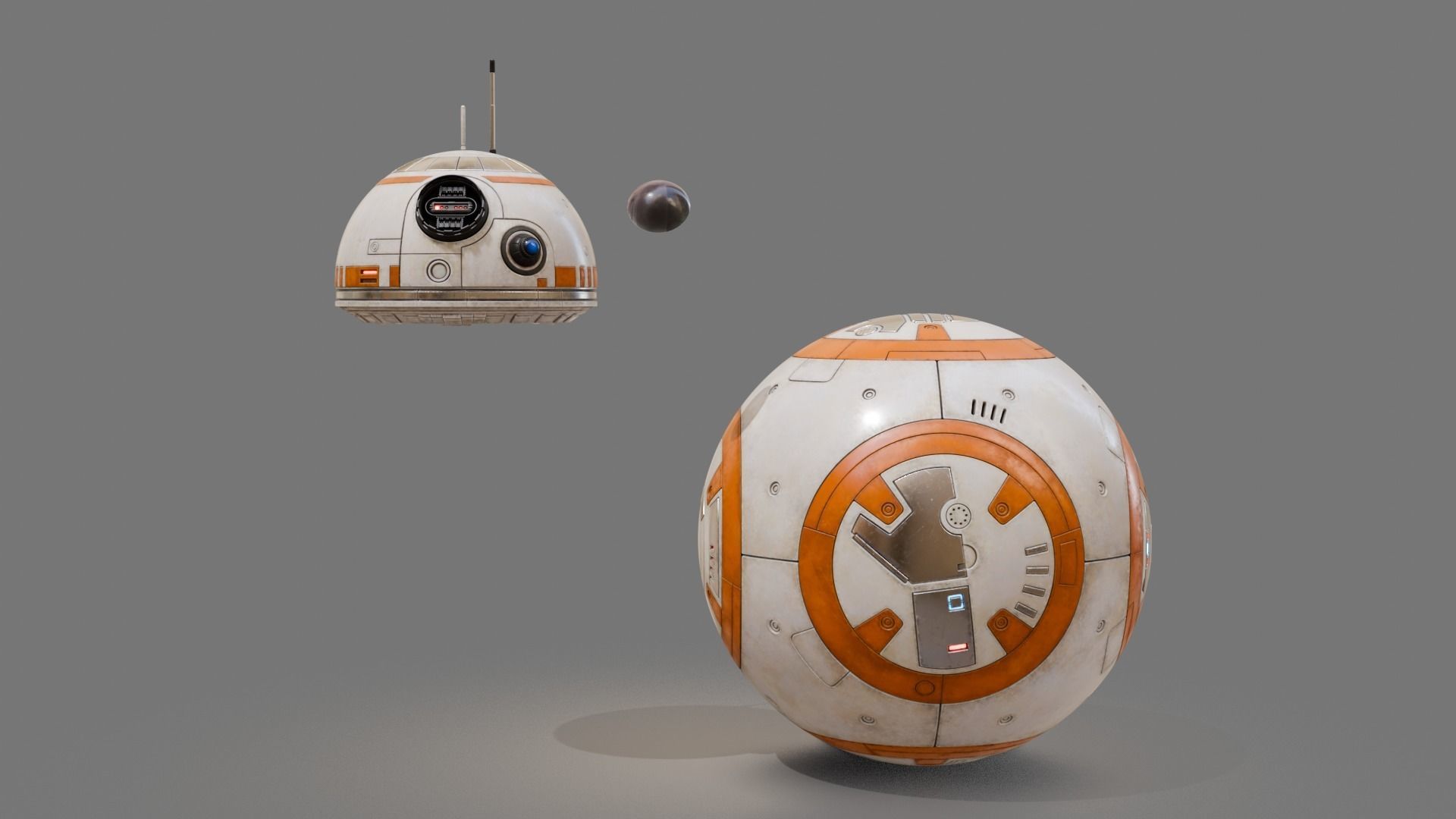 BB-8 robot Starwars PBR high model 3D model_11