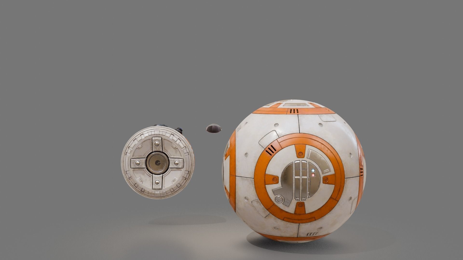 BB-8 robot Starwars PBR high model 3D model_12