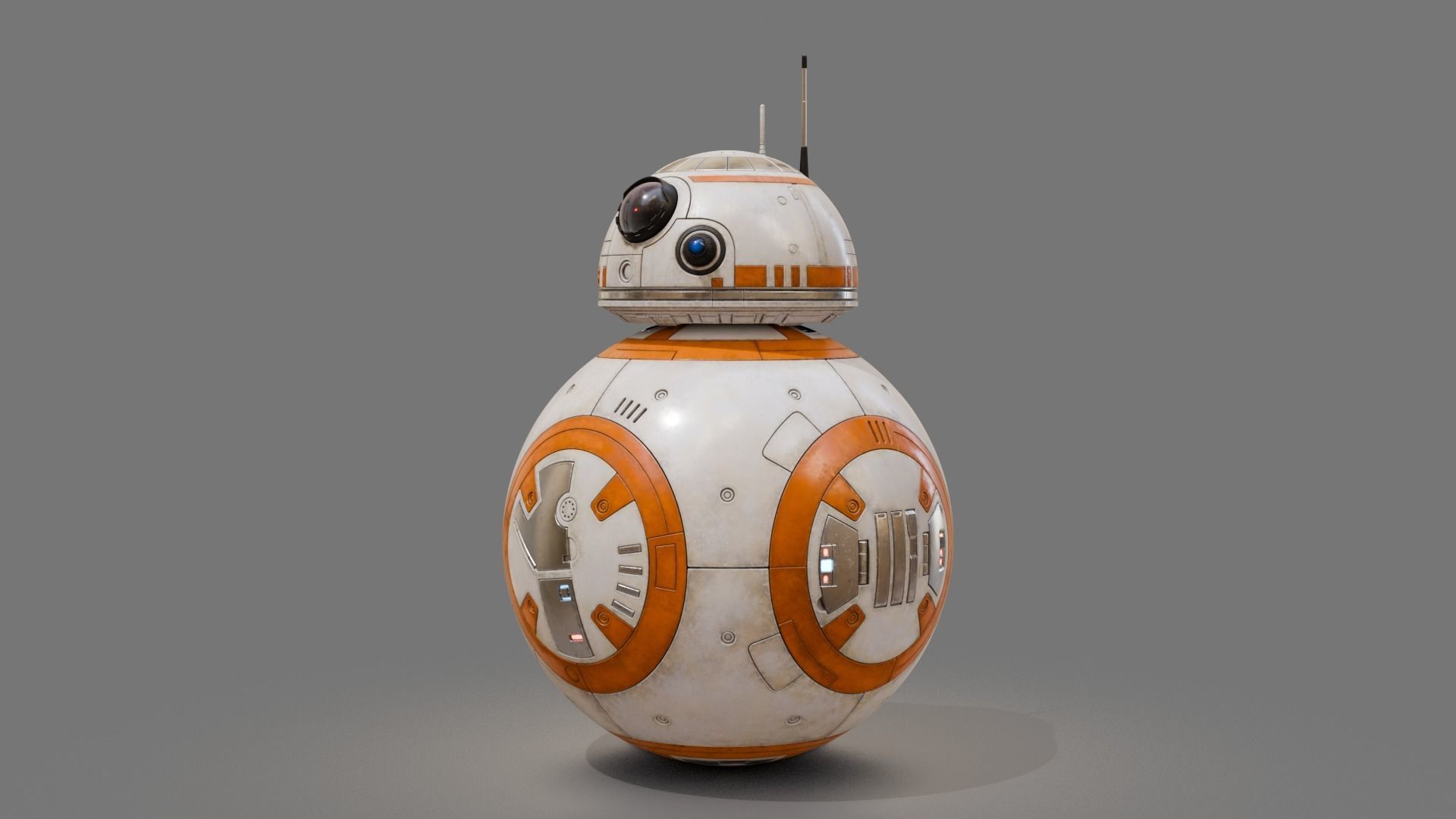 BB-8 robot Starwars PBR high model 3D model_10