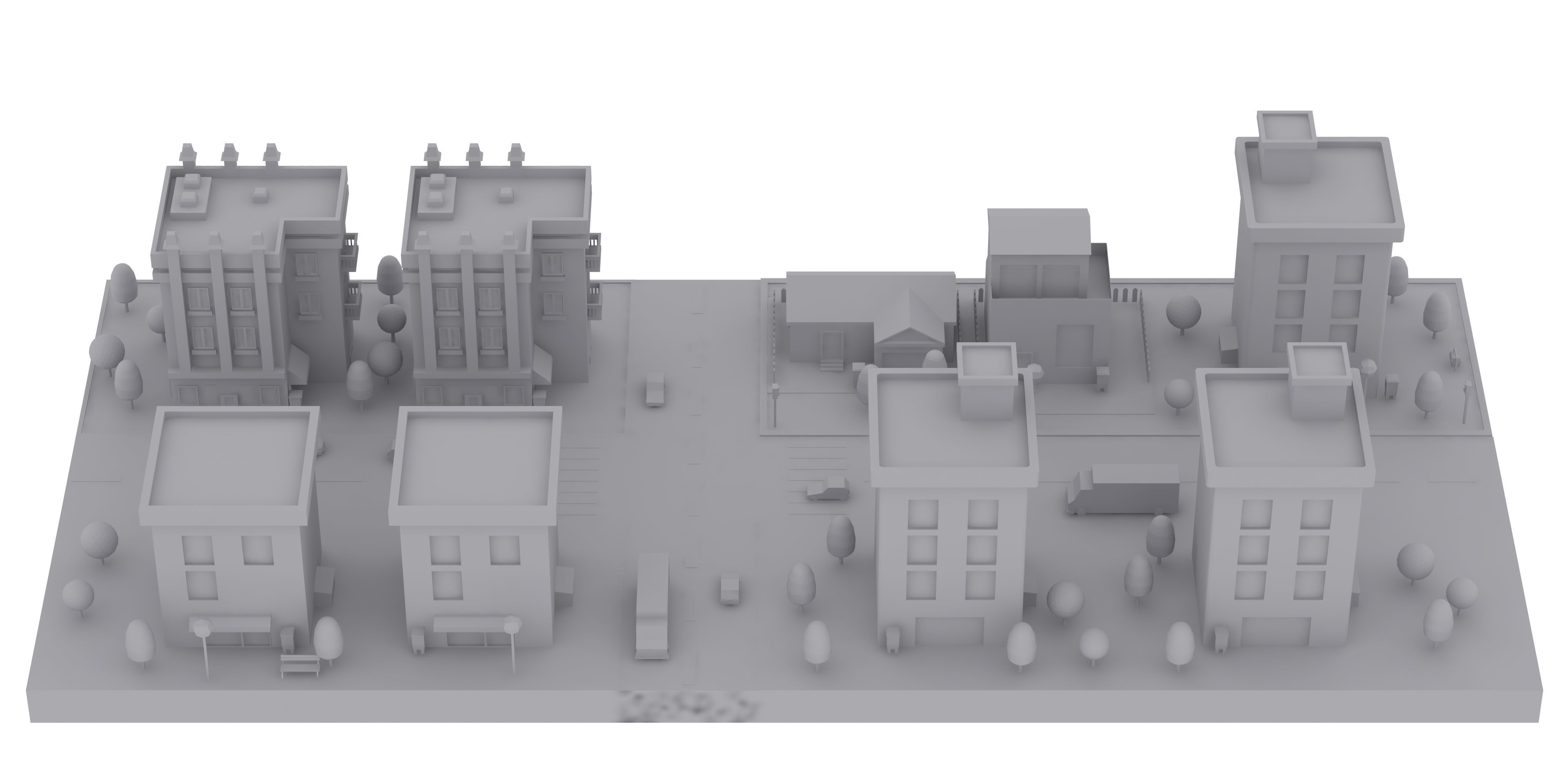 Lowpoly  Cartoon City Pack 1 Low-poly 3D model_8