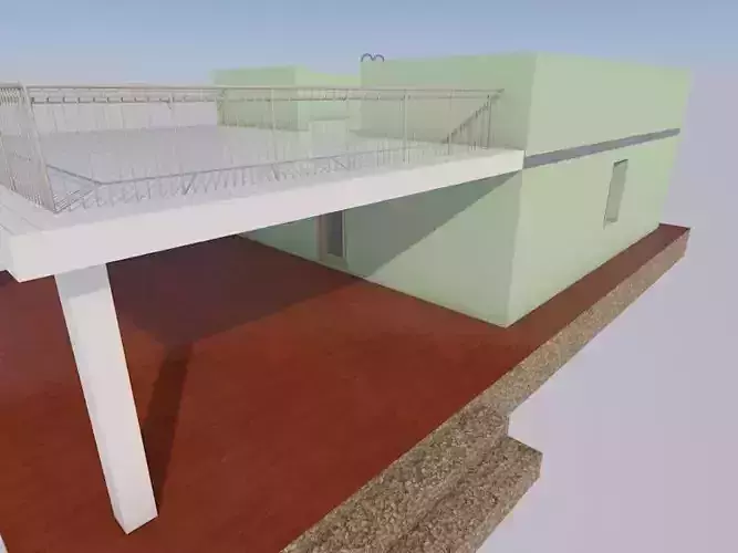 Single-Room House with Upper Floor Access Free 3D model