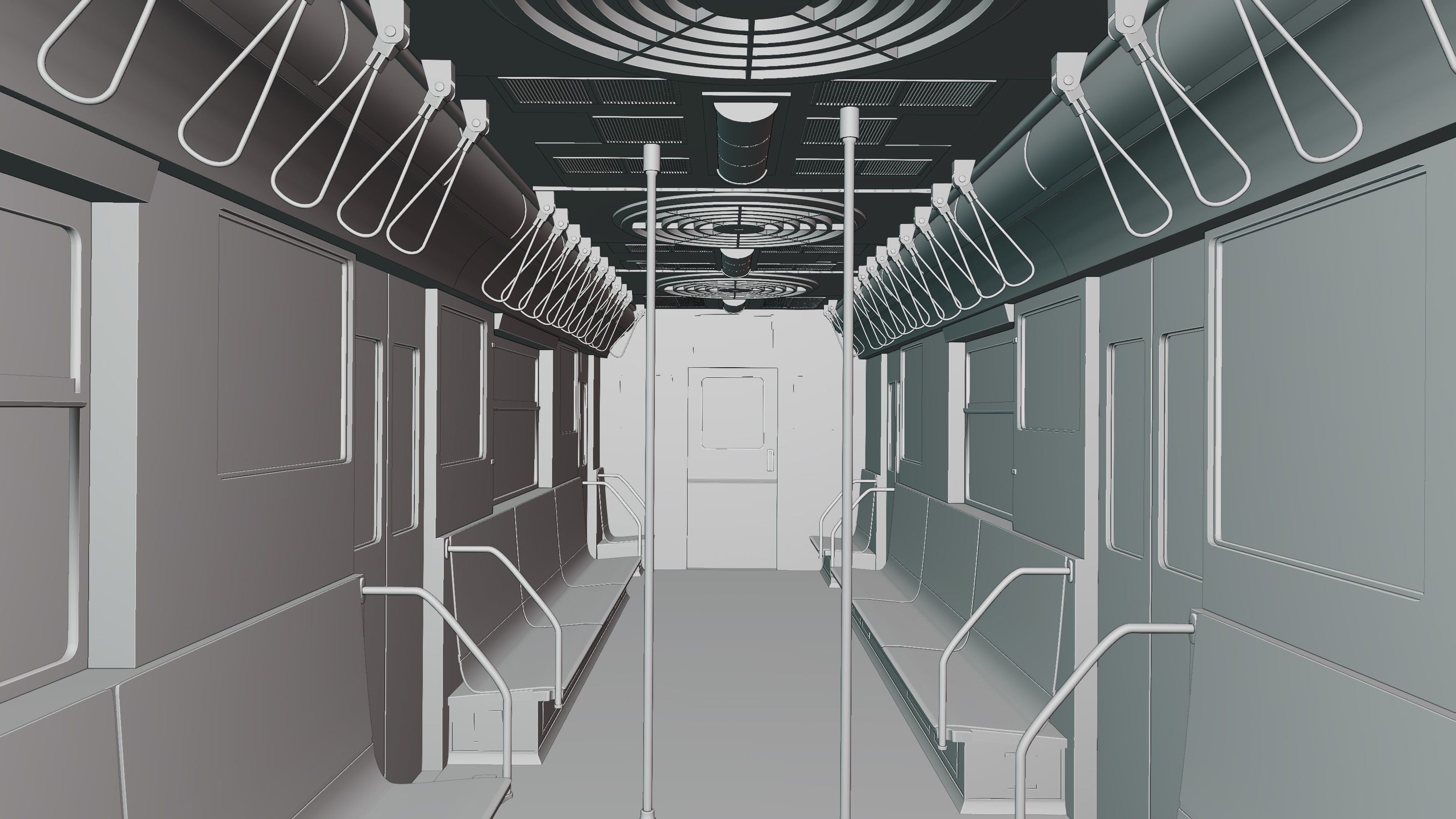 NYC Subway Car Interior - The Graffiti Version - Cinematic Low-poly 3D model_27