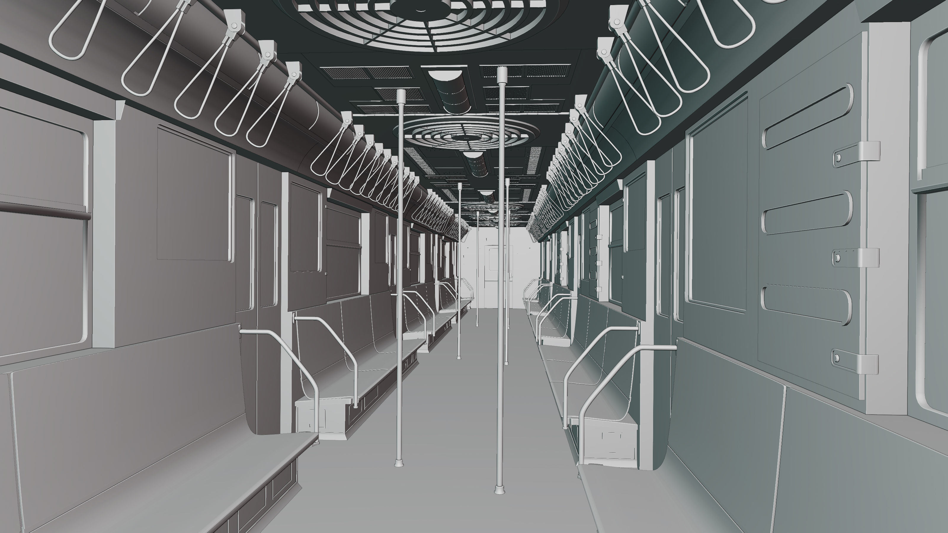 NYC Subway Car Interior - The Graffiti Version - Cinematic Low-poly 3D model_28