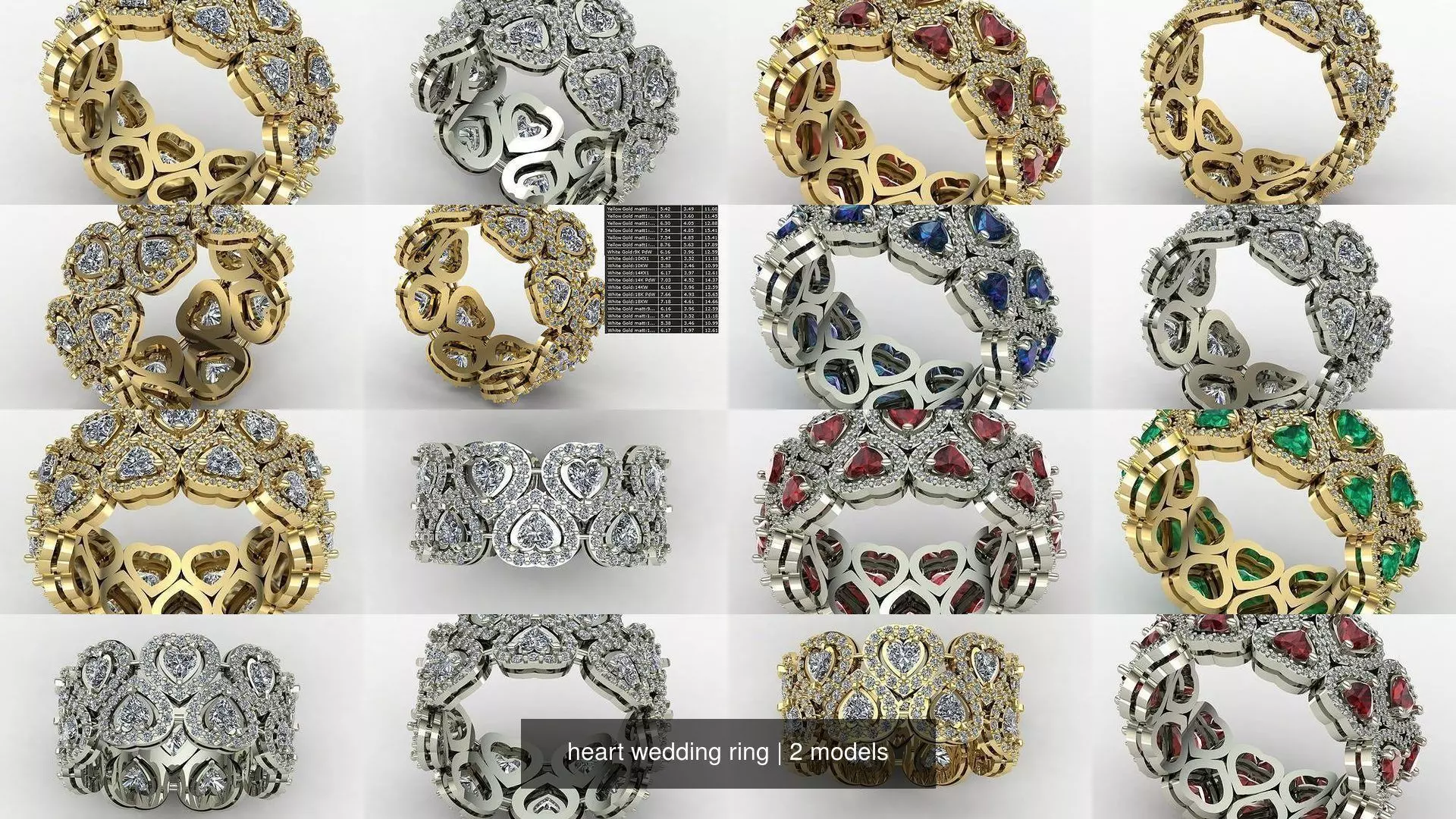 heart wedding ring 3D Model Collection_0